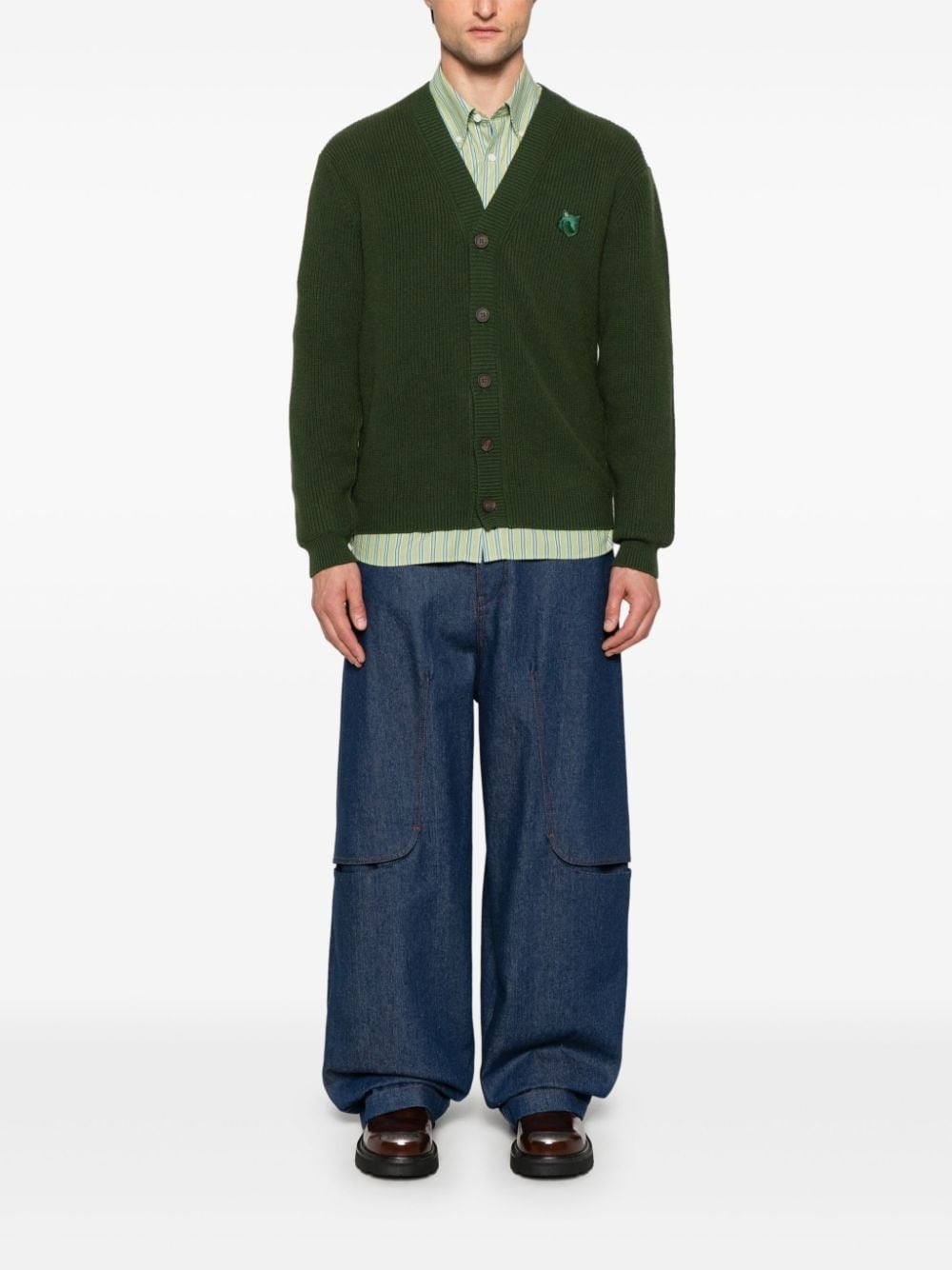 Fox-patch cardigan - 2