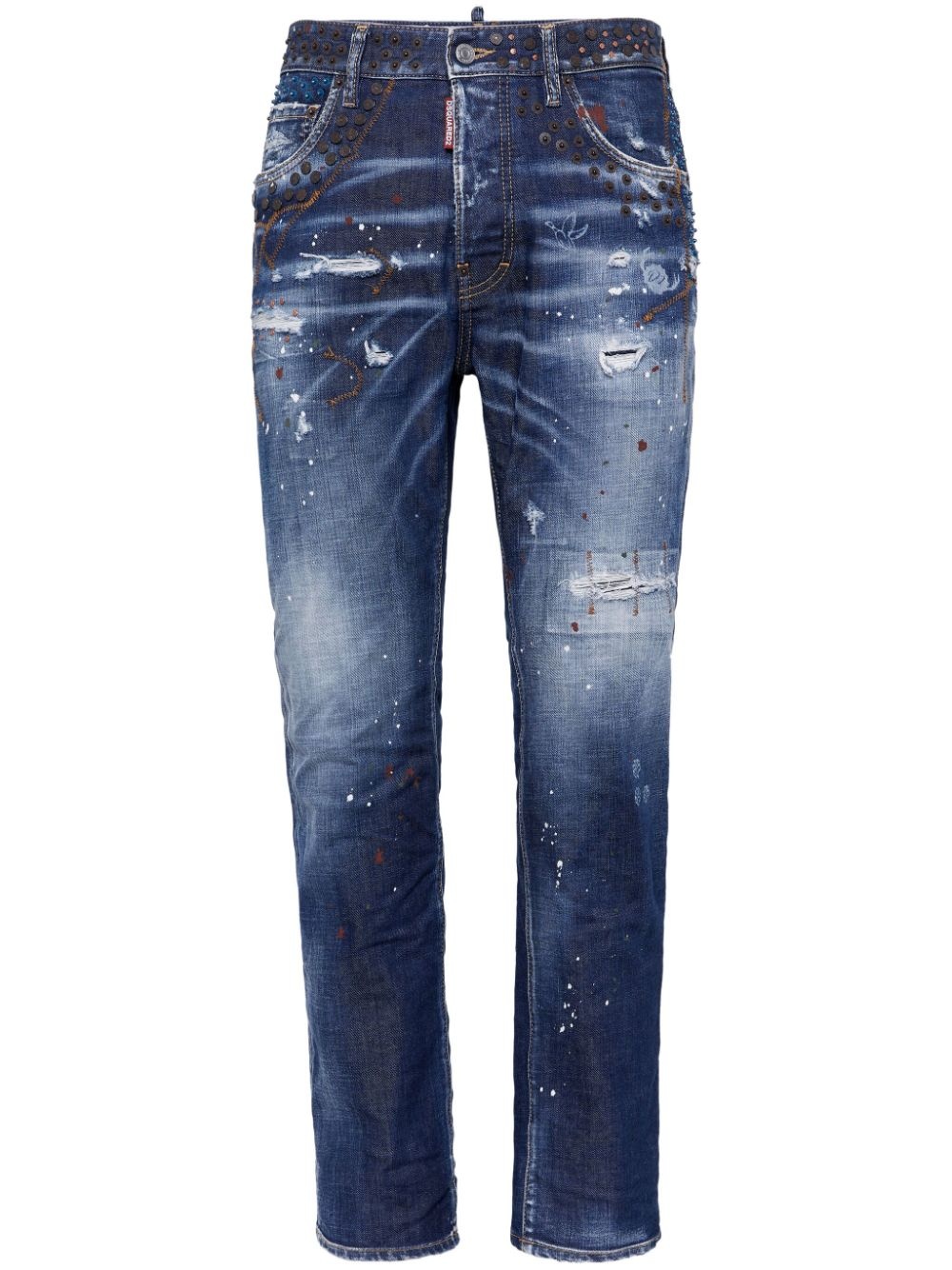 mid-rise slim-fit jeans - 1