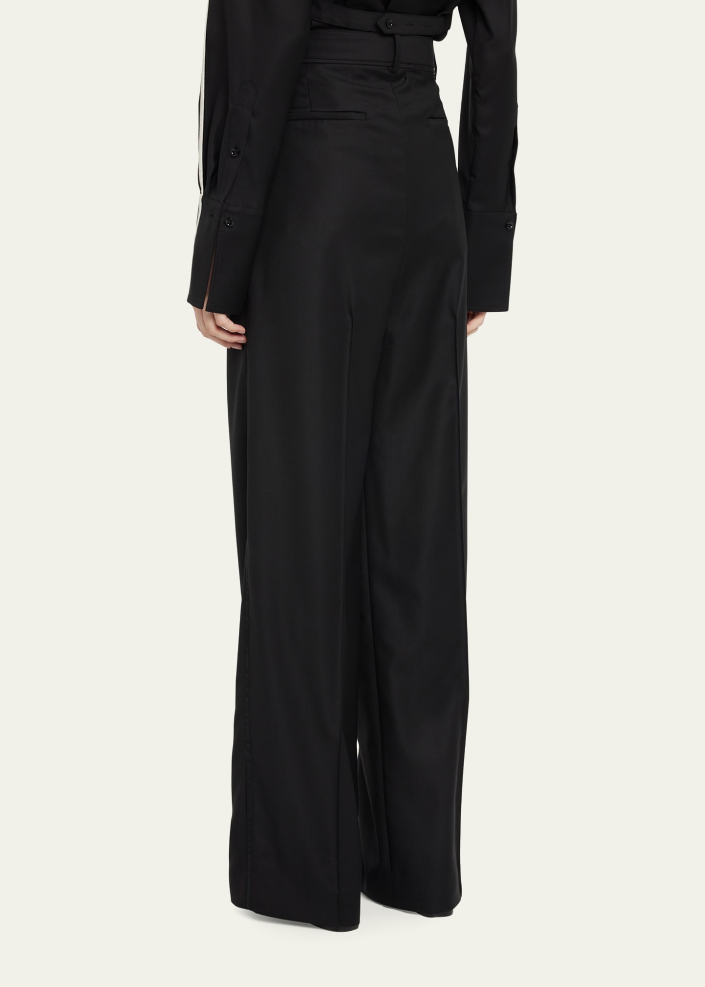 Pleated D-Ring Tailored Pants - 2