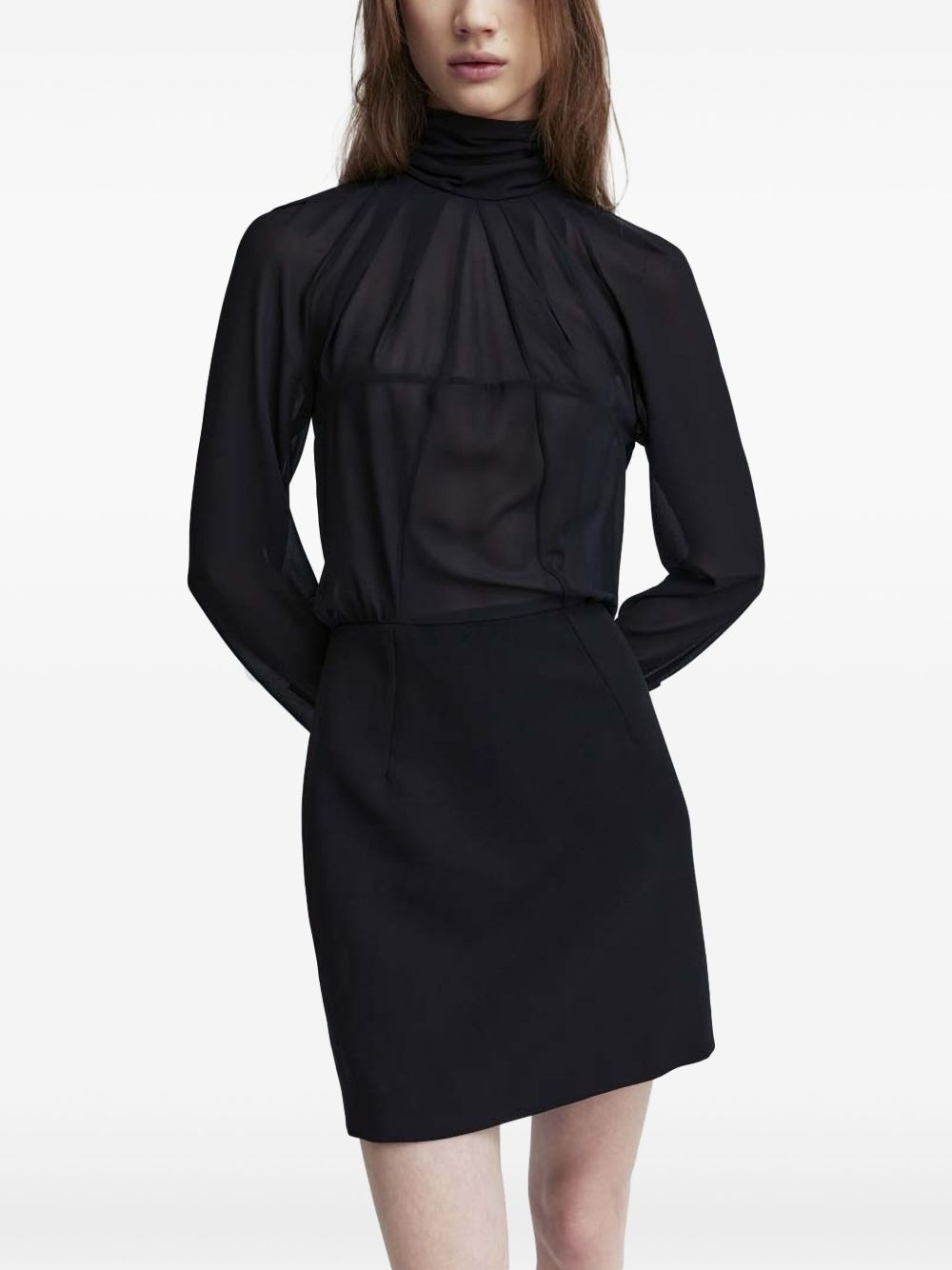 ruched-detailing mini dress - 6