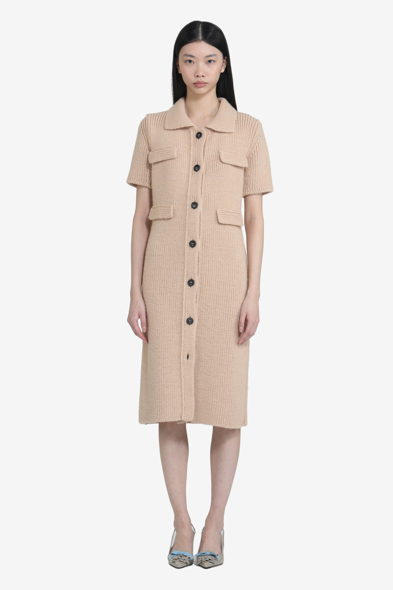 SHORT-SLEEVED KNITTED DRESS WITH COLLAR 1