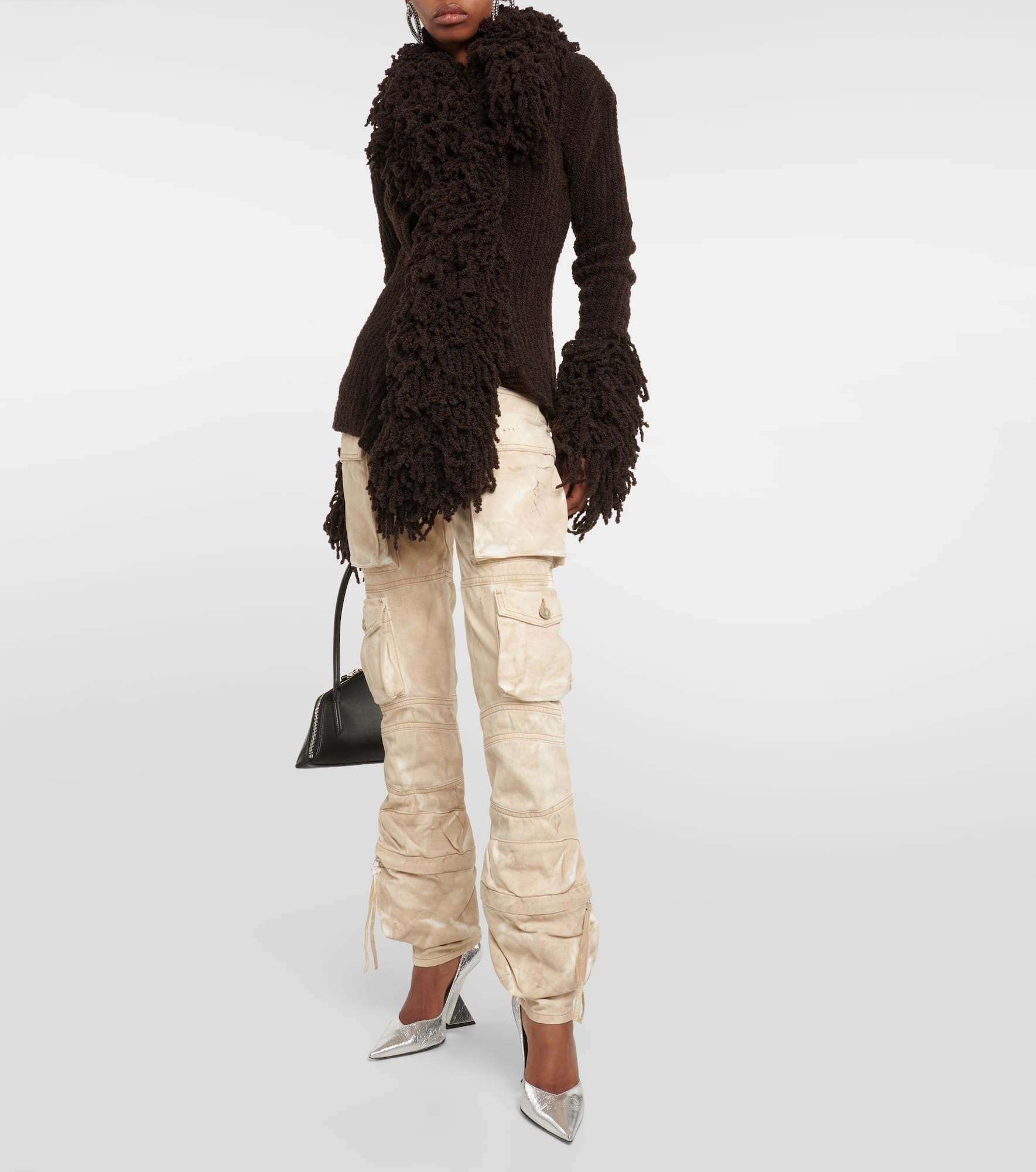 Low-rise denim cargo pants - 2