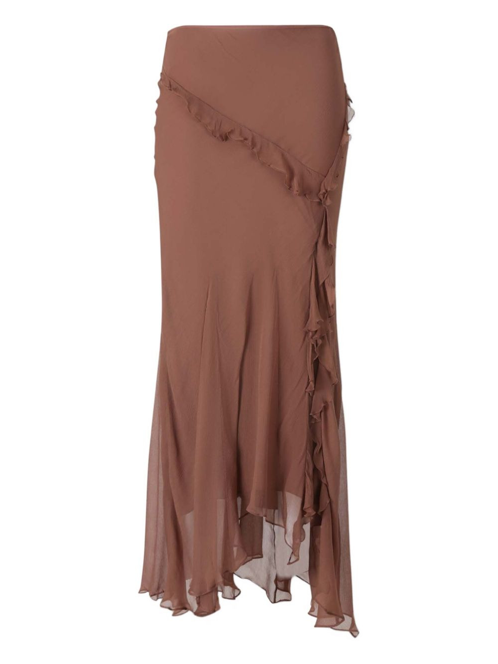 Diana ruffled asymmetric maxi skirt - 3