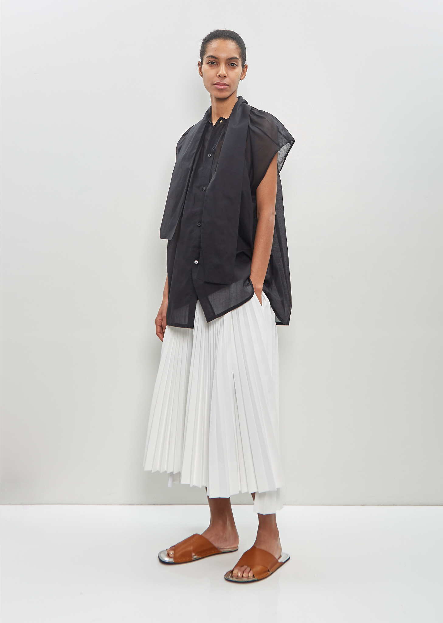 Cotton Organza Sleeveless Top - 5