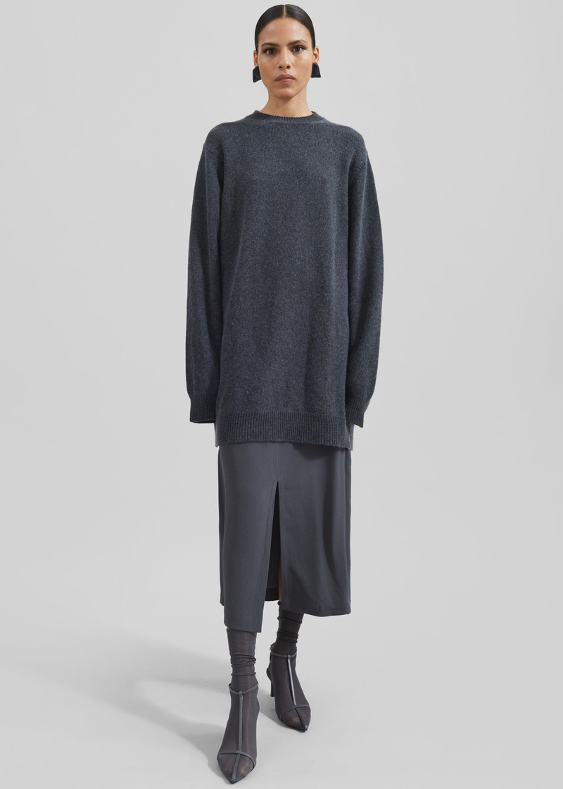 Maxime Knit Sweater Dress - Dark Grey Melange 6