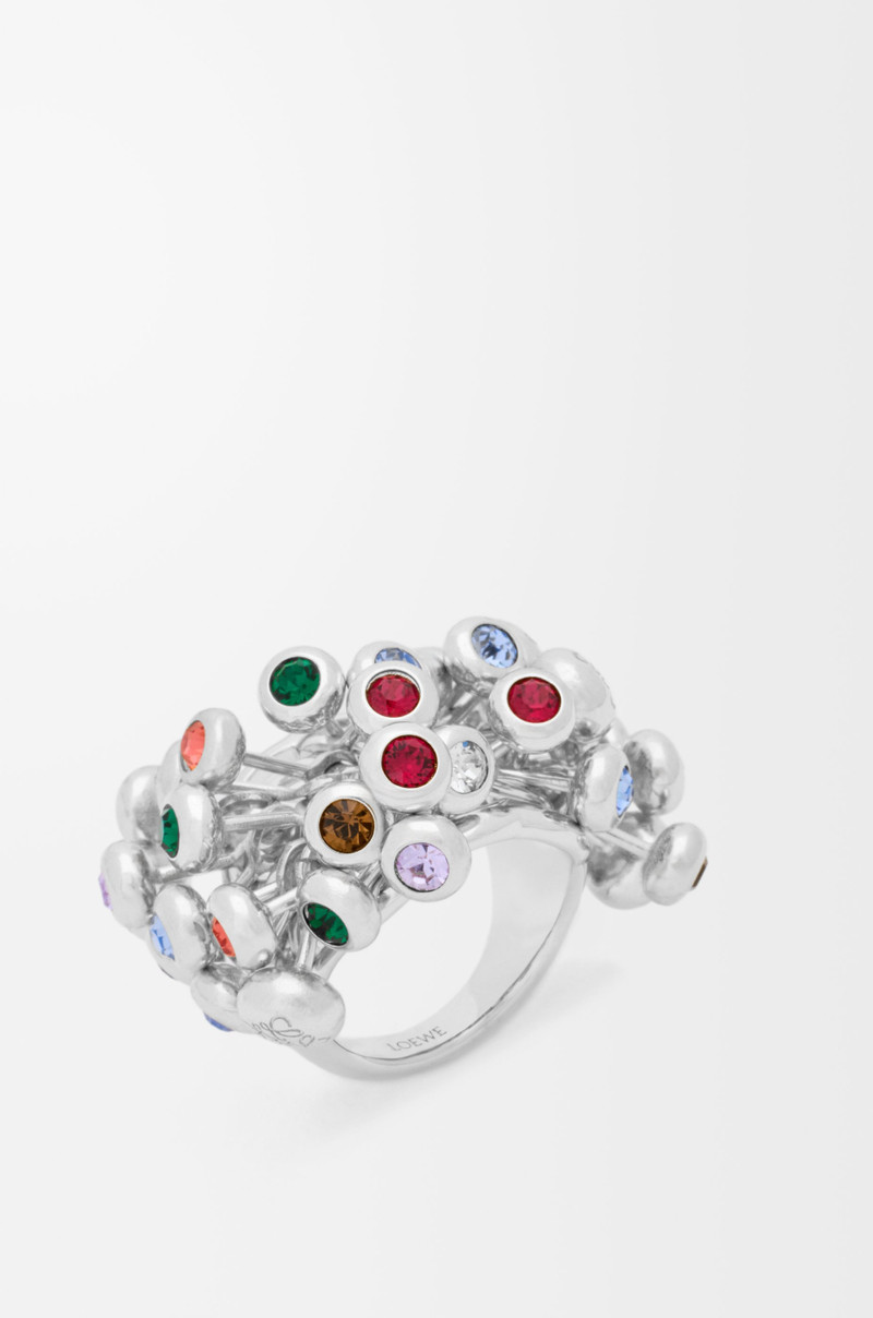 Loewe Push Pin ring in sterling silver and crystals outlook