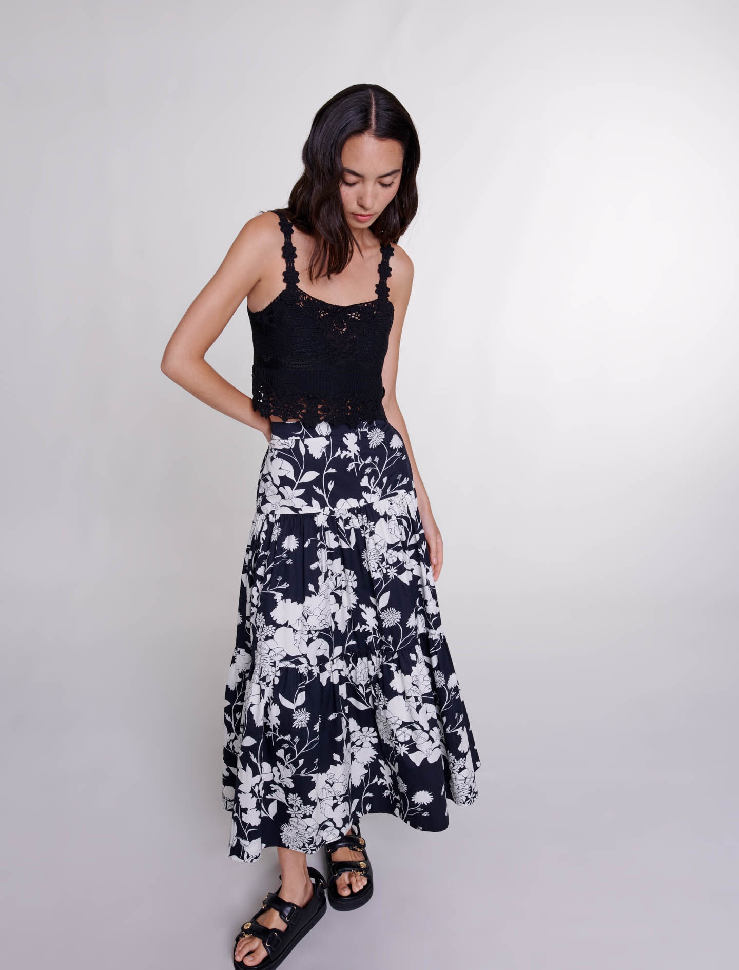 Floral print maxi skirt - 5