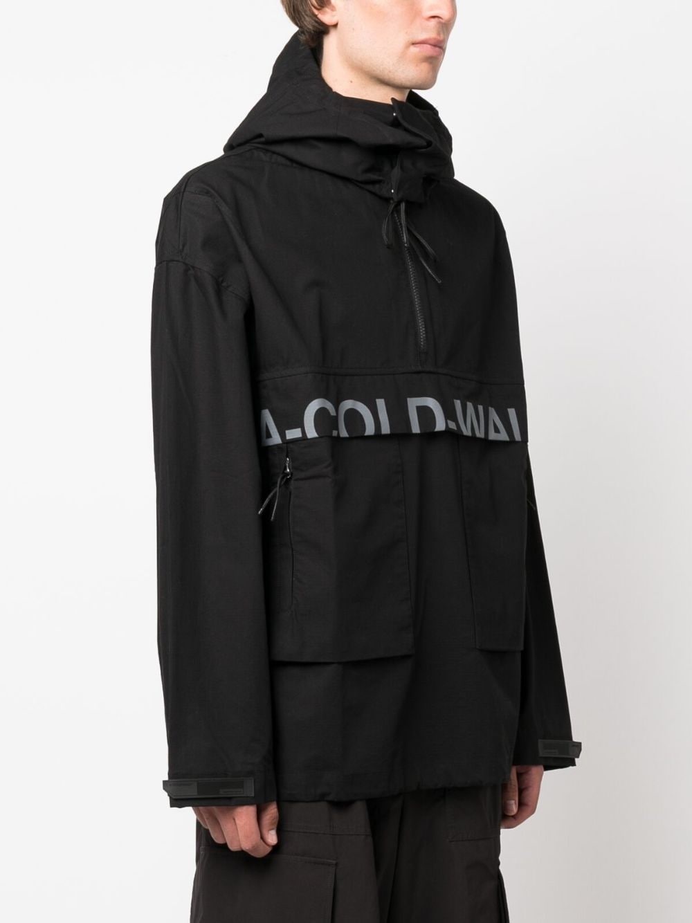 logo-print hooded jacket - 3