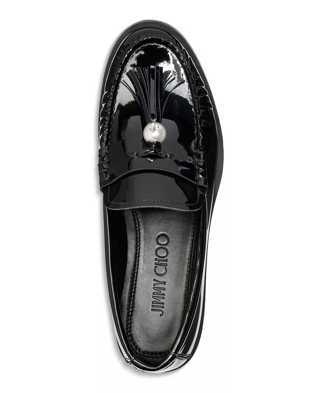 Women's Addie Patent Leather Imitation Pearl Tassel Loafers - 3