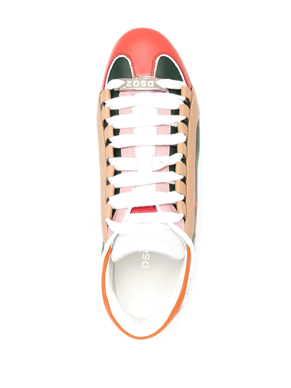 colour-block leather sneakers - 4