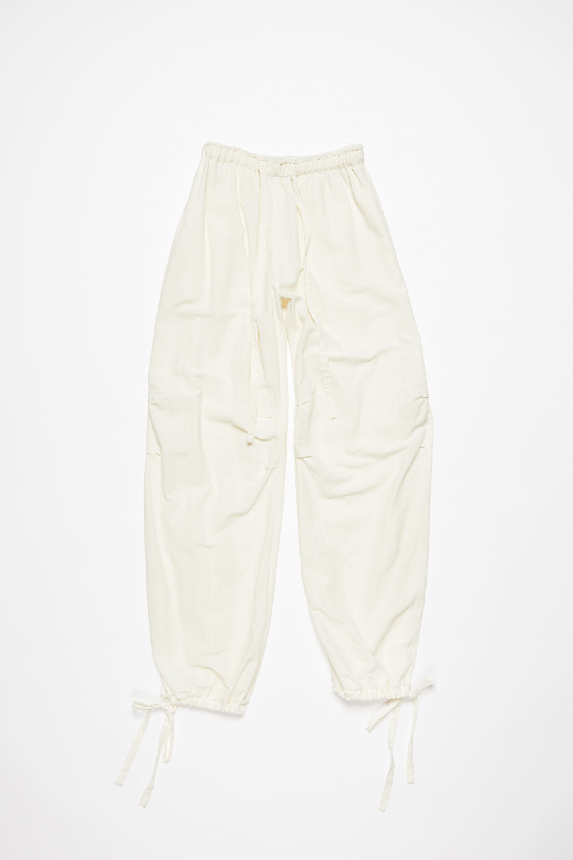 Relaxed drawstring trousers - Warm white - 7