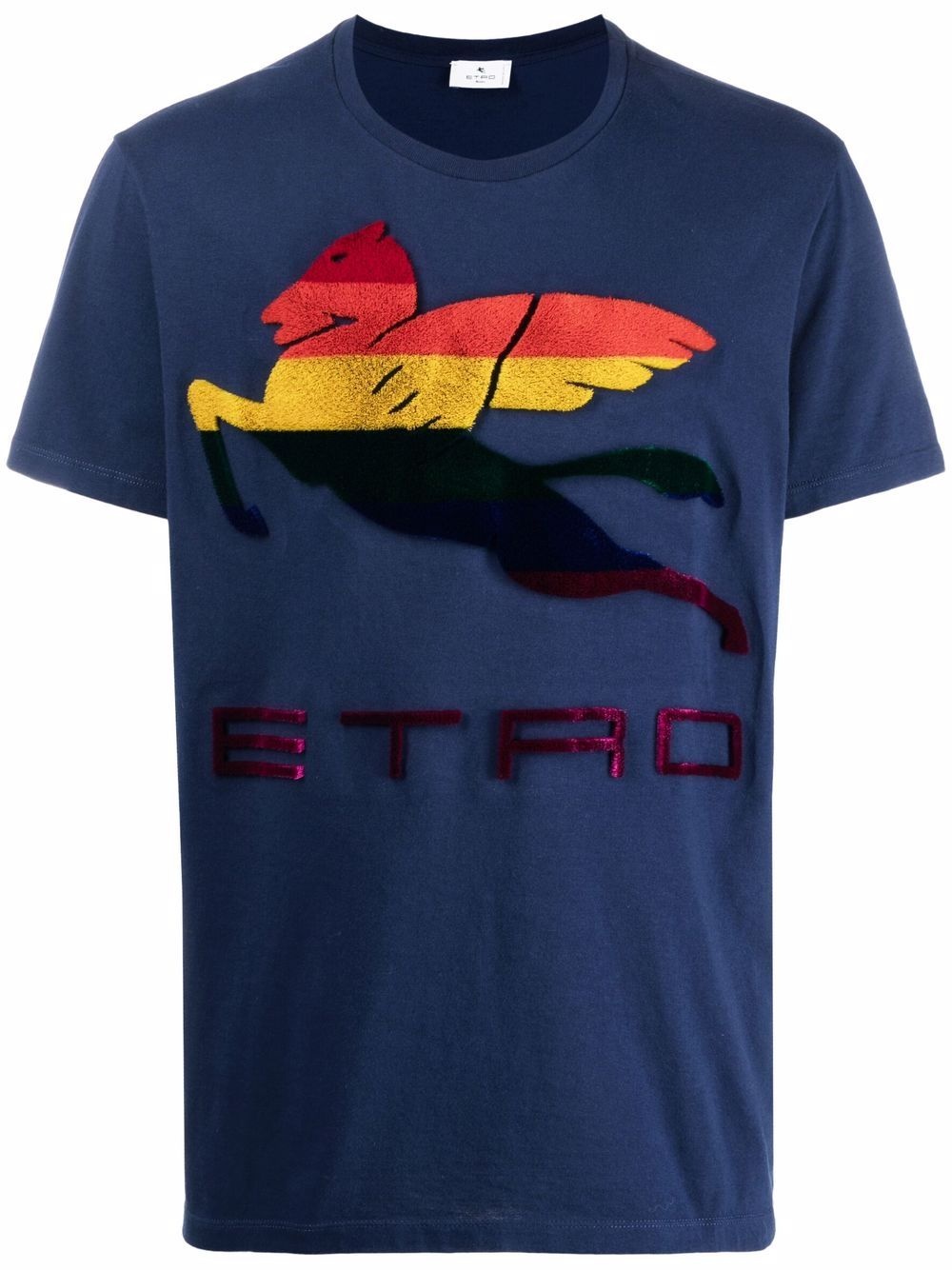 Pegaso-print cotton T-shirt - 1