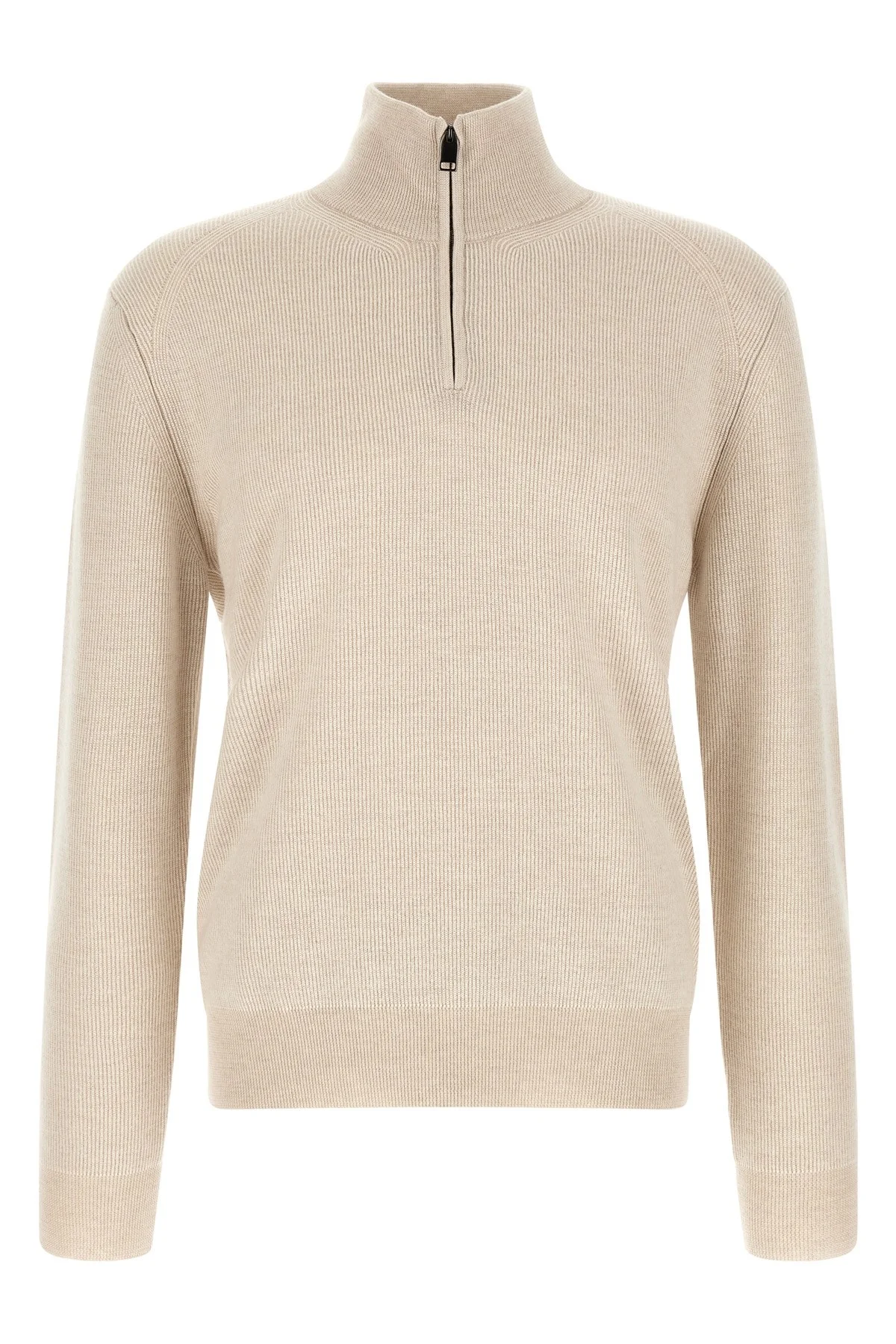 High Neck Sweater With Zip - 1
