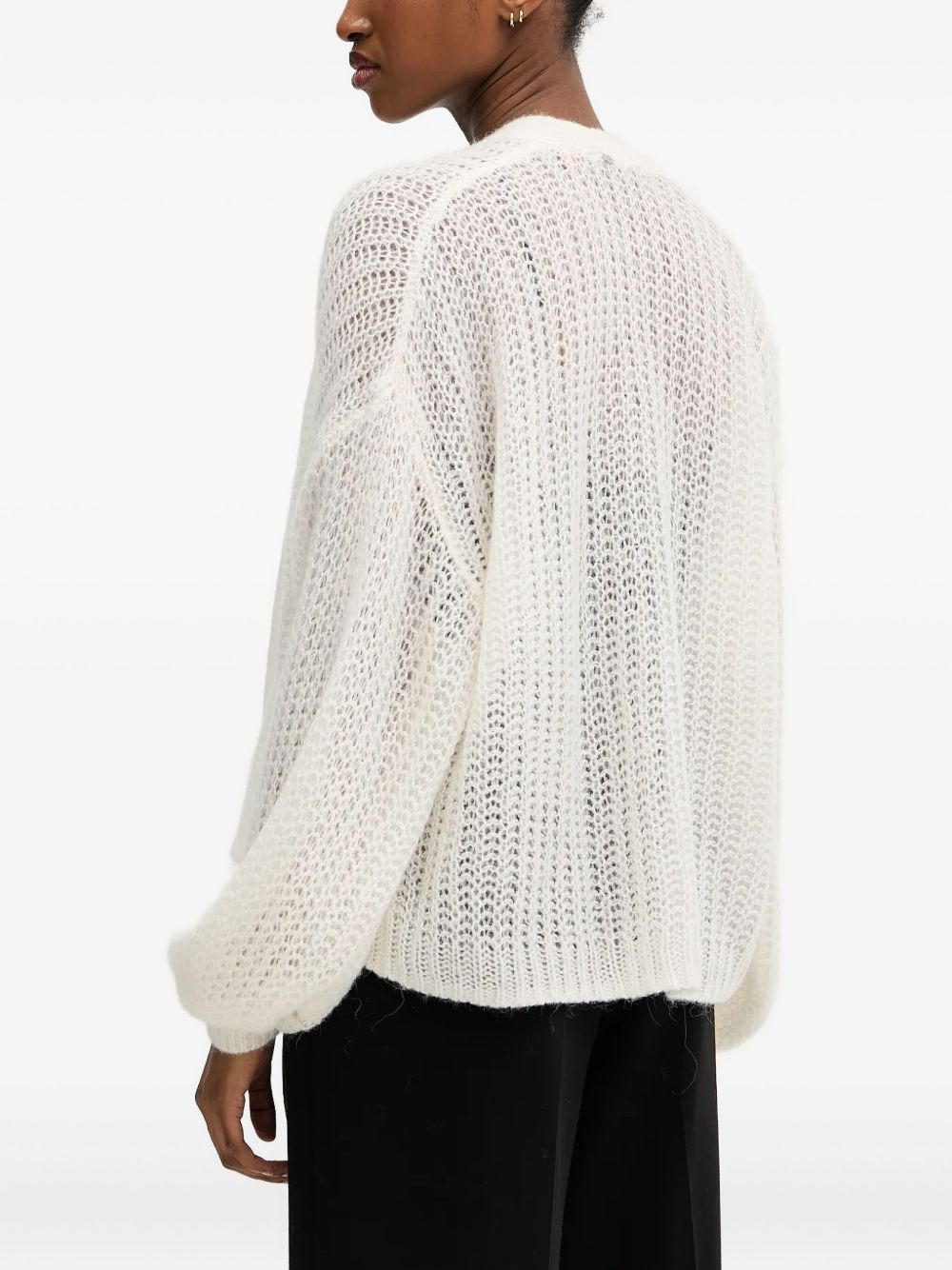 balloon-sleeve open-front cardigan - 4