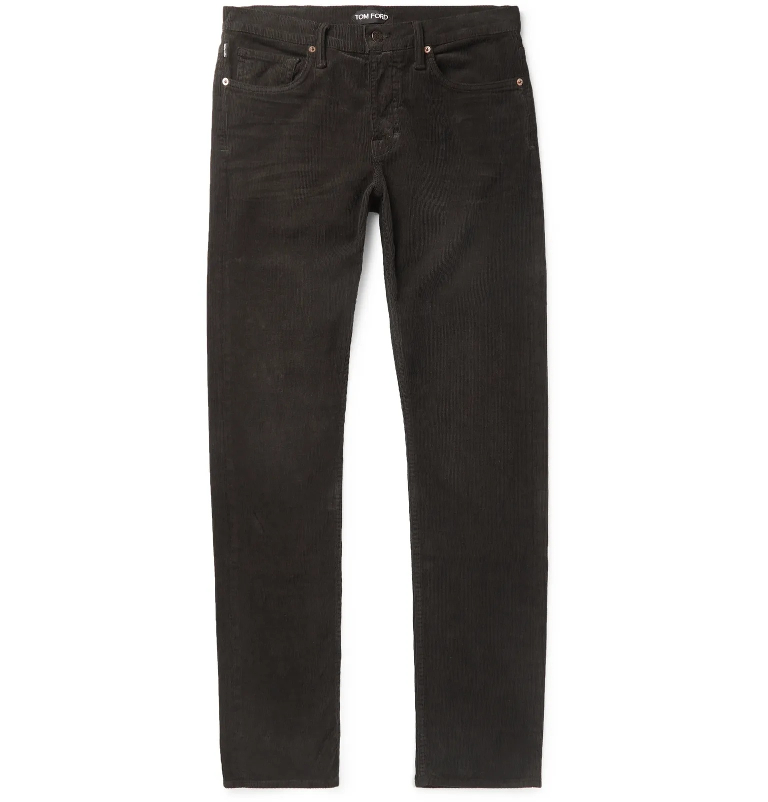 Charcoal Slim-Fit Cotton-Blend Corduroy Trousers - 8