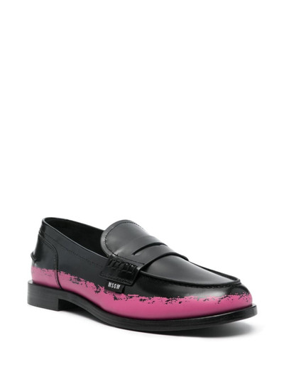MSGM penny-slot leather loafers outlook