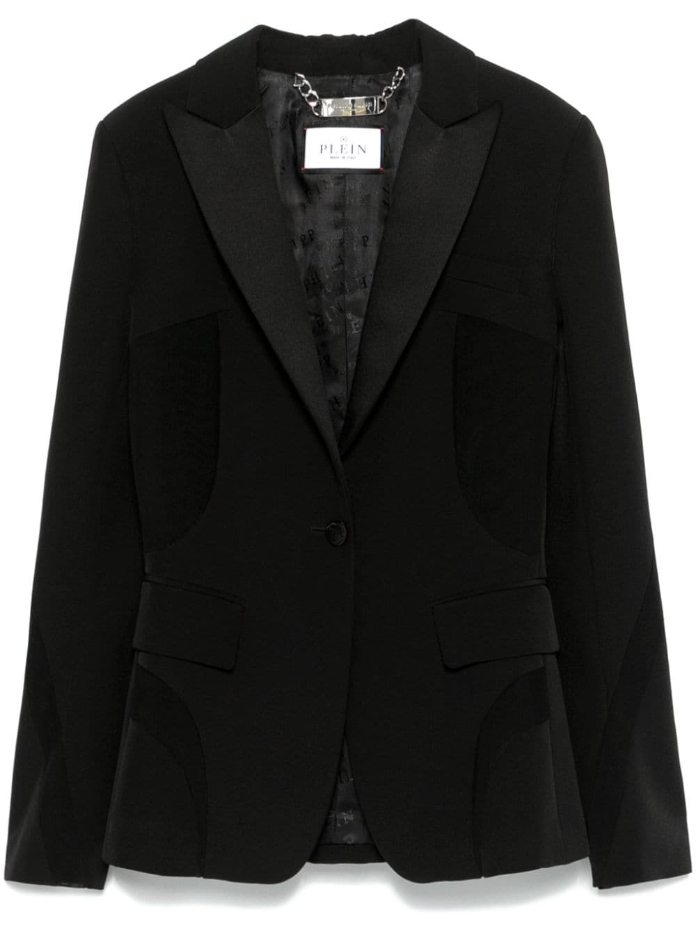 sheer-panelled blazer - 1