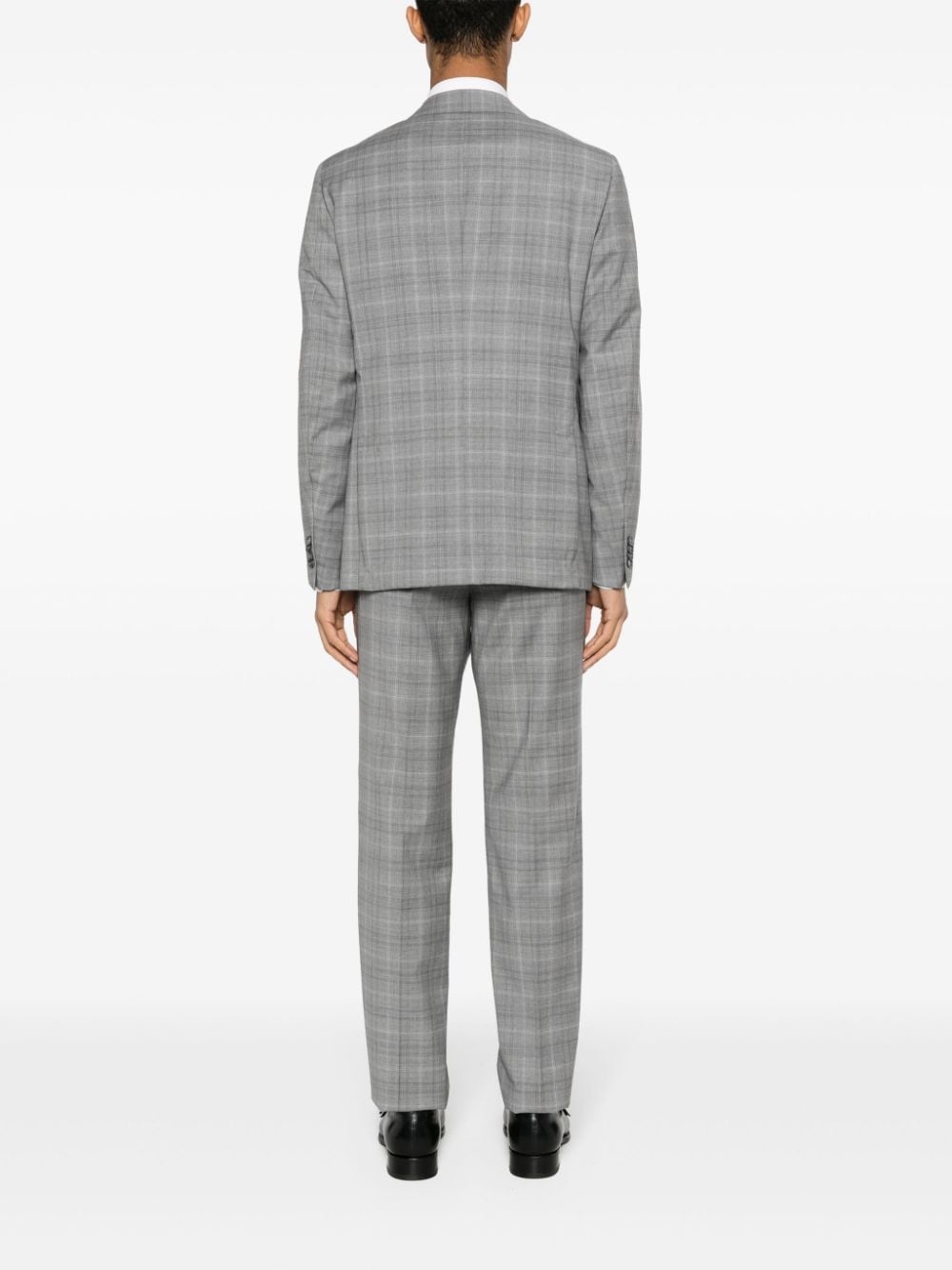 checked single-breasted suit - 4