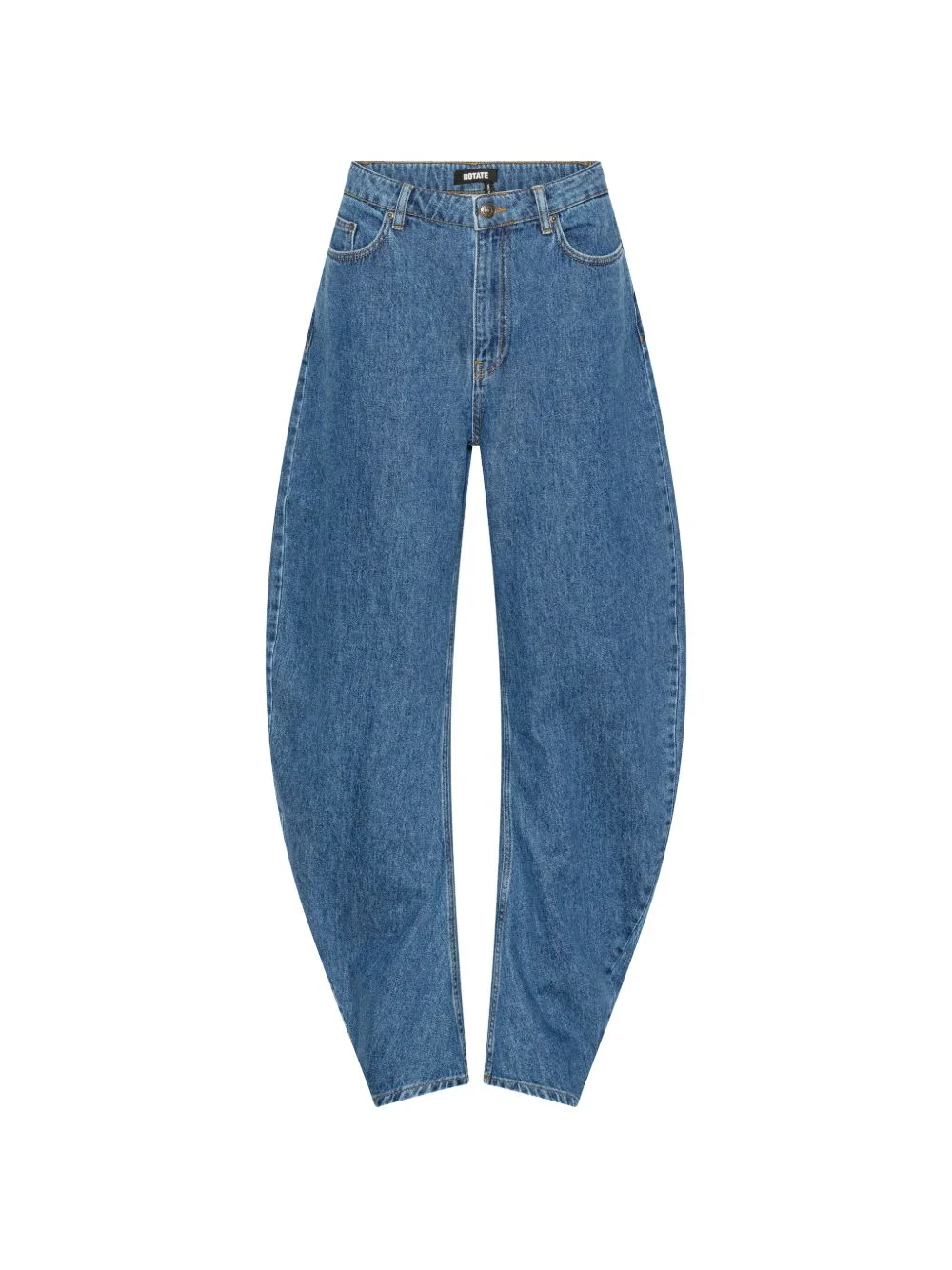 draped barrel leg jeans - 1