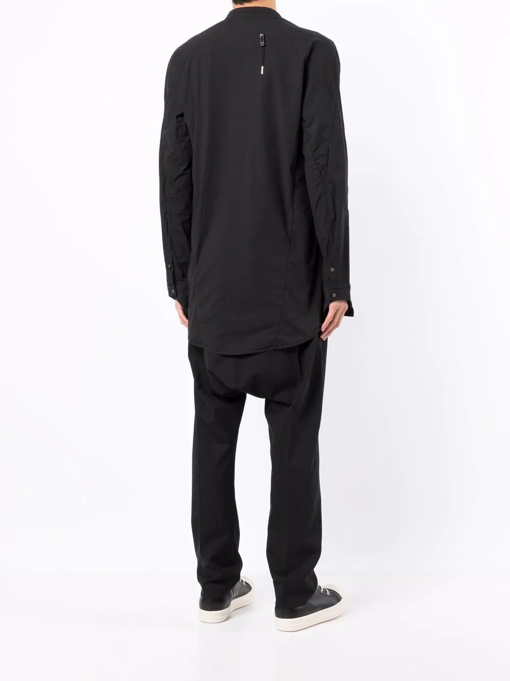 asymmetric button-up long-sleeved shirt - 4