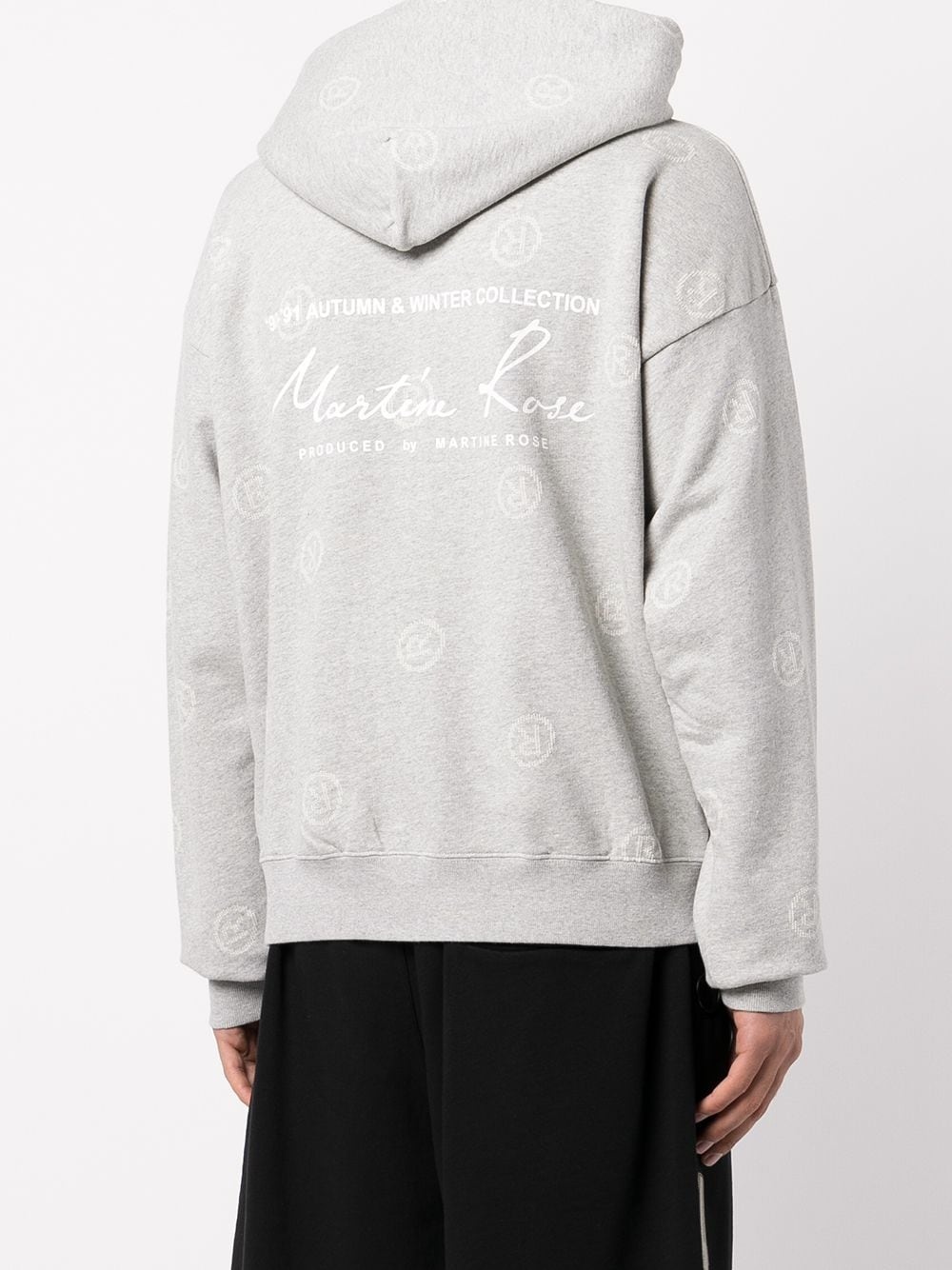logo-print cotton hoodie - 4