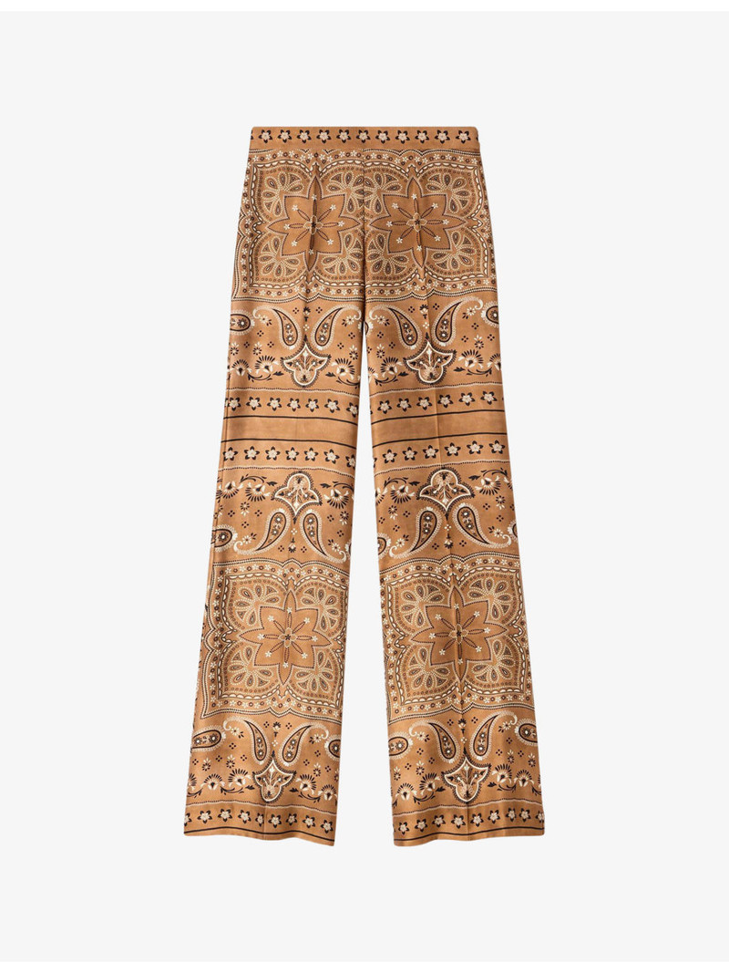 Flared Bandana-Print Woven Trousers 1