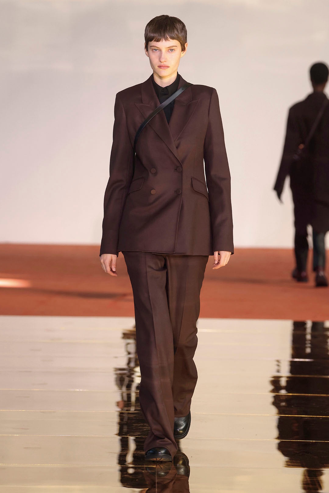 Vesta Pant in Chocolate Wool - 2