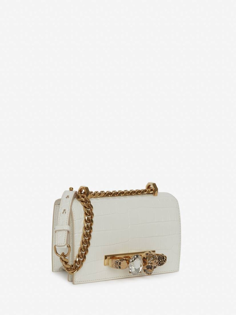 Alexander McQueen Women's Mini Jewelled Satchel in Deep Ivory outlook