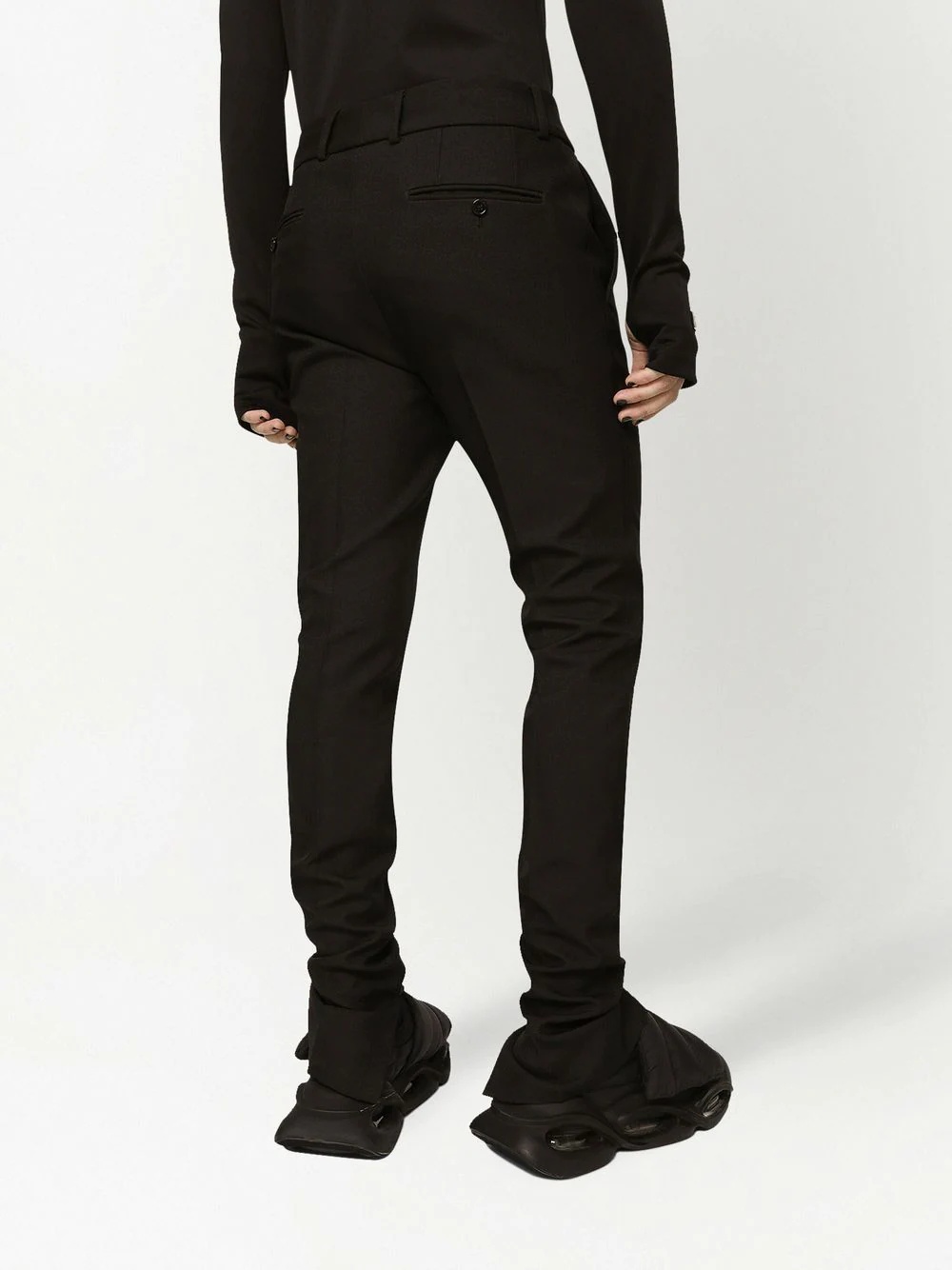 ankle-slit super-skinny trousers - 4