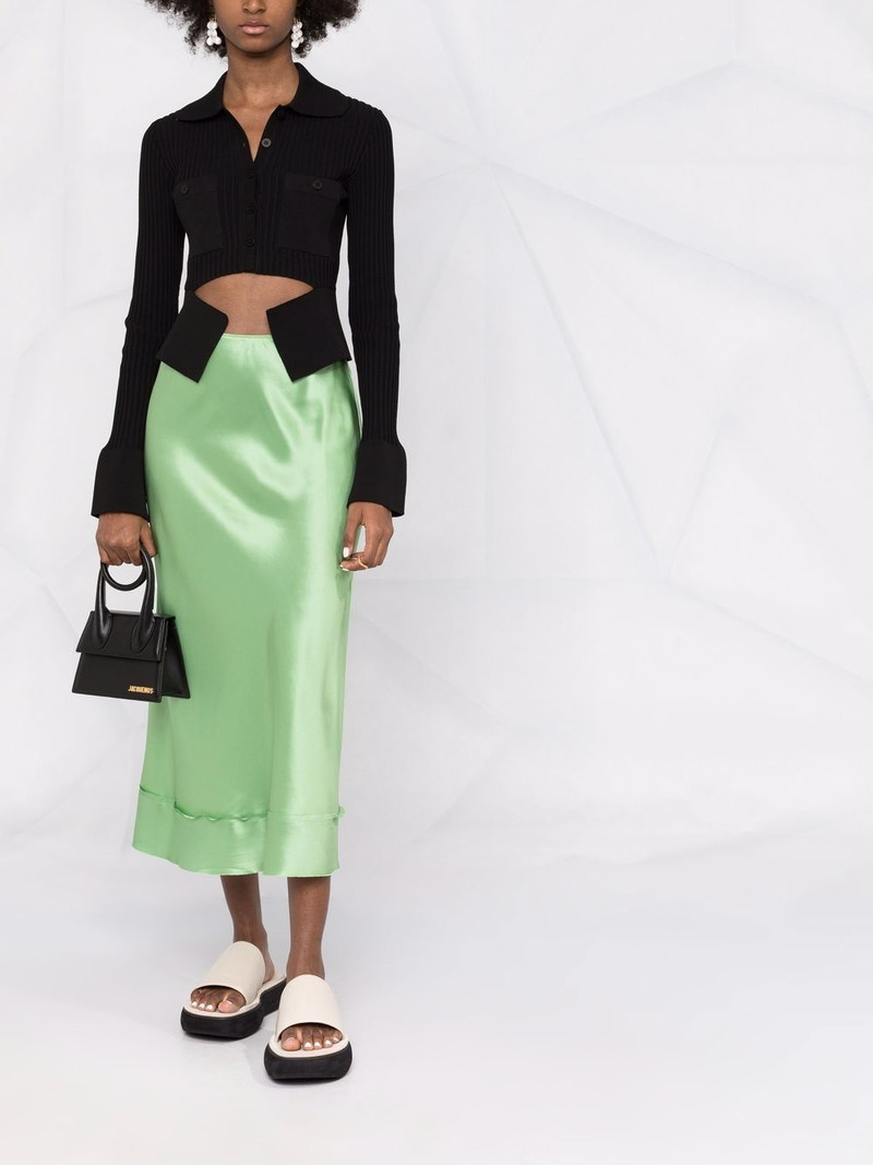 ANDREĀDAMO ribbed buttoned-up knitted top outlook