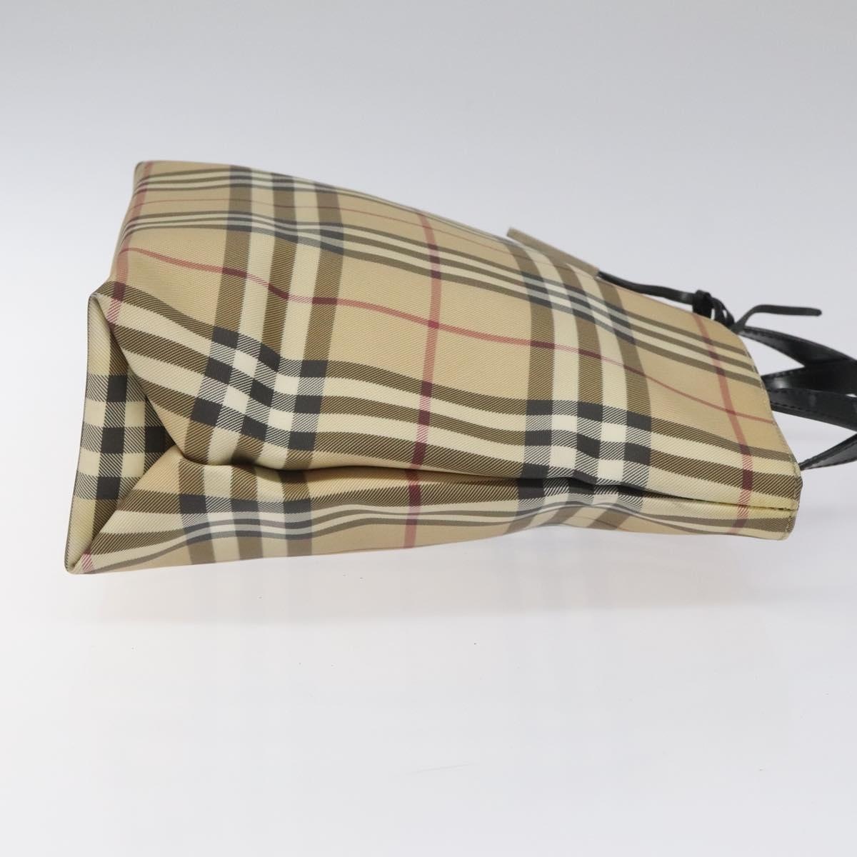 Burberry Nova Check Hand Bag Pvc Beige Silver - 3