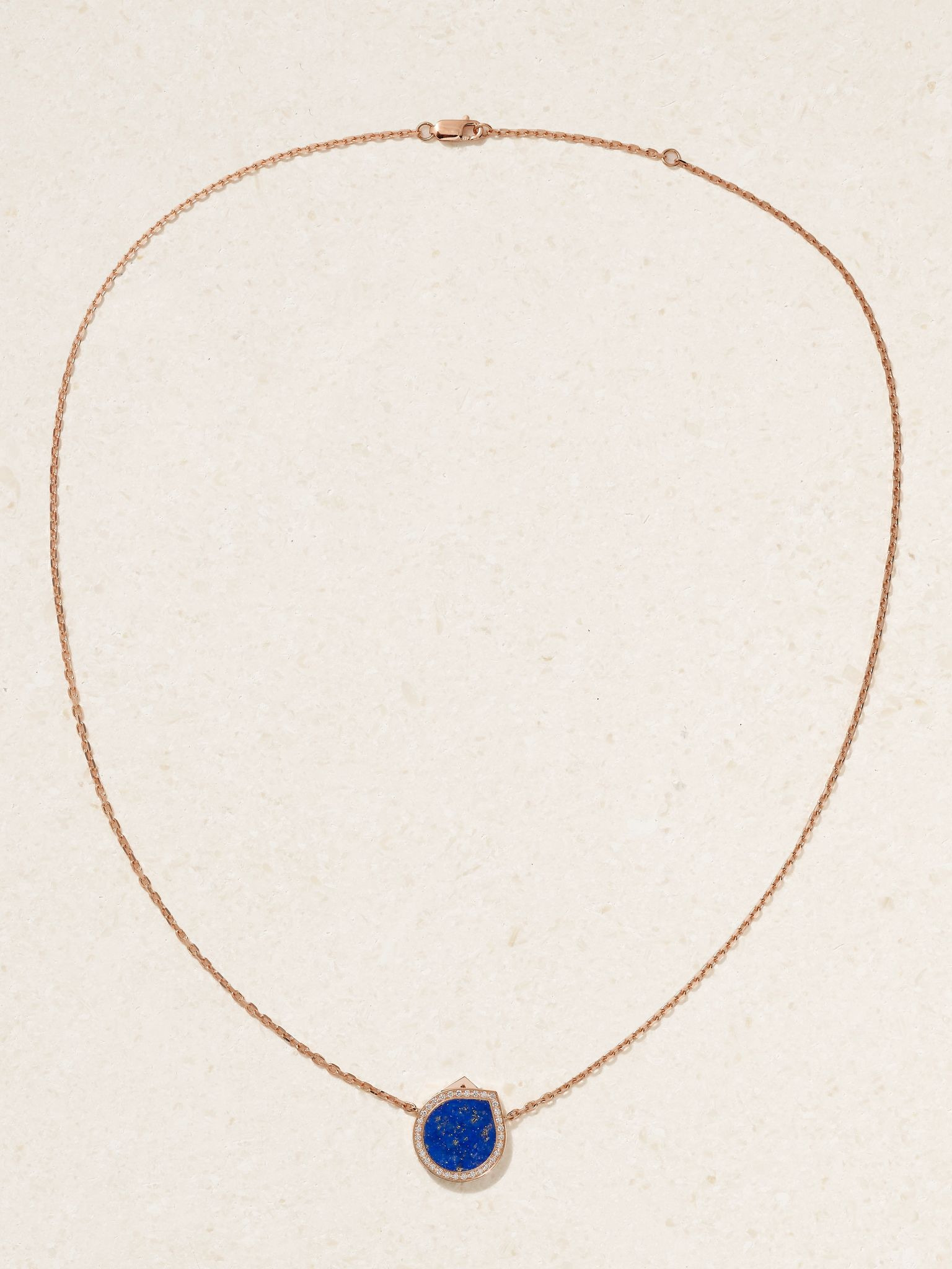 Antifer 18-karat rose gold, lapis lazuli and diamond necklace Gold - 4