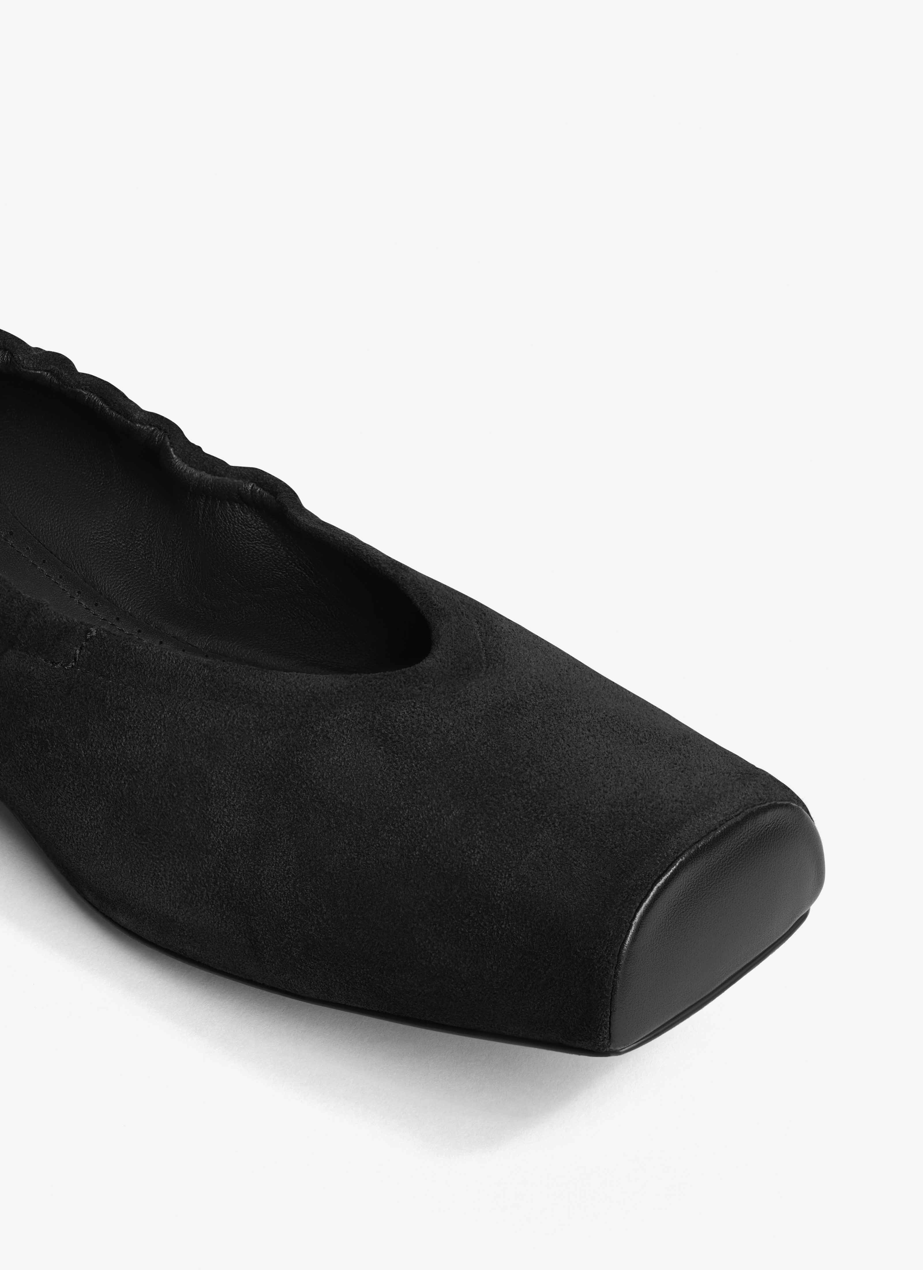 SQUARE BALLET FLATS IN LEATHER - 5