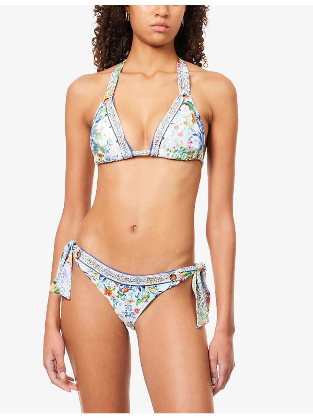 Wall To Wall Wonders Eyelet Tie Bikini Set - 2