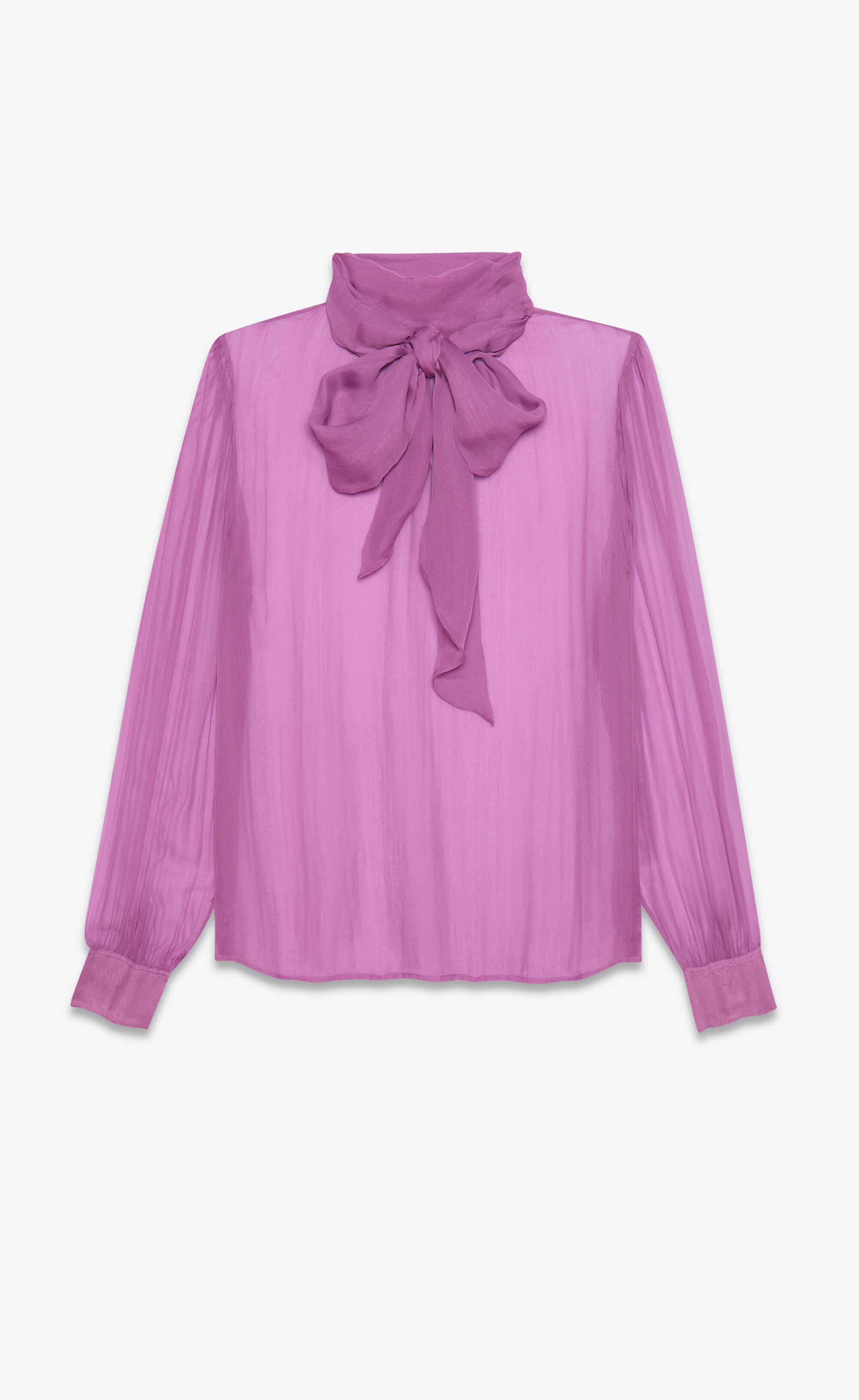 lavallière-neck blouse in silk muslin - 1