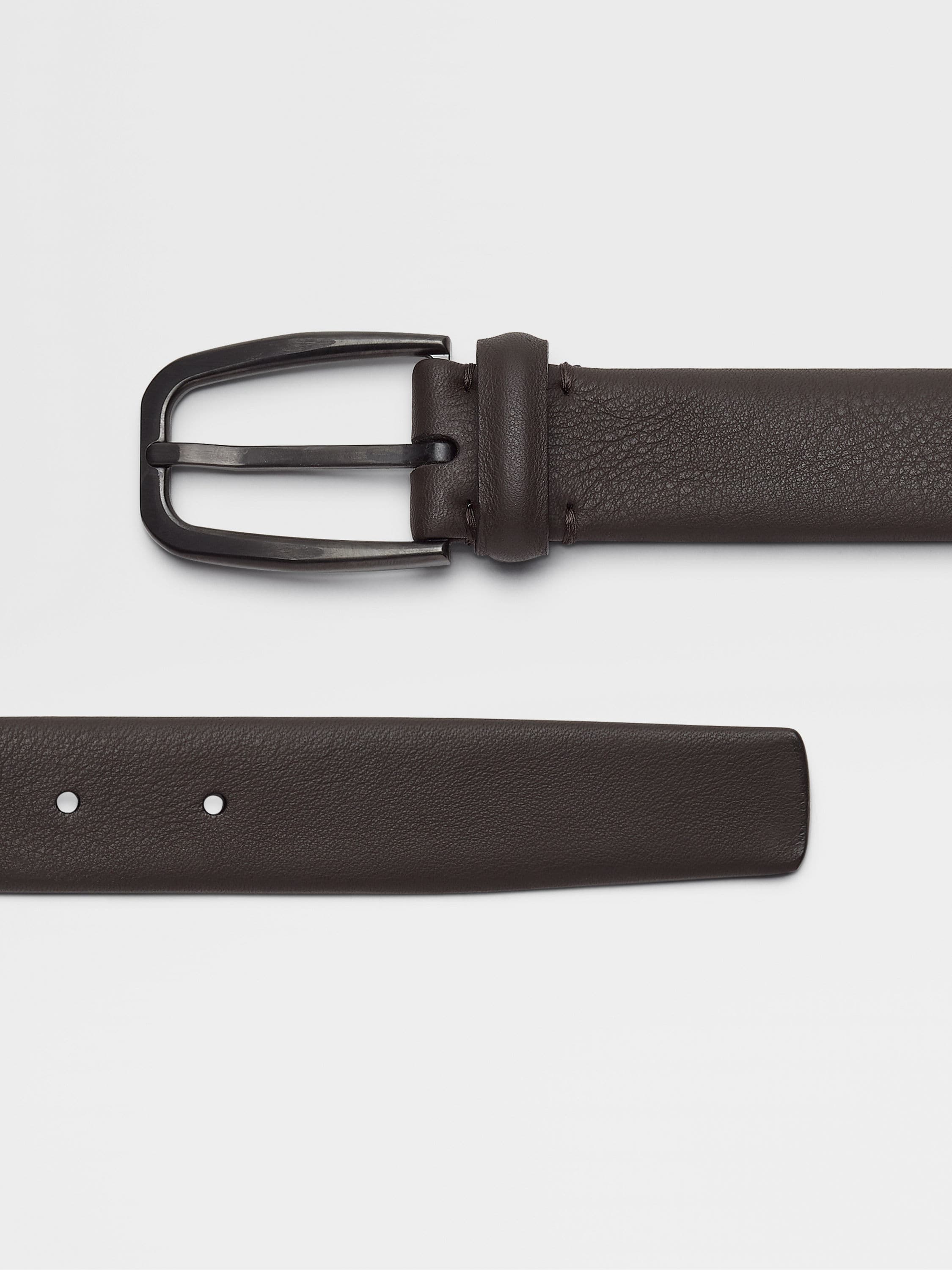 DARK BROWN LEATHER BELT - 2
