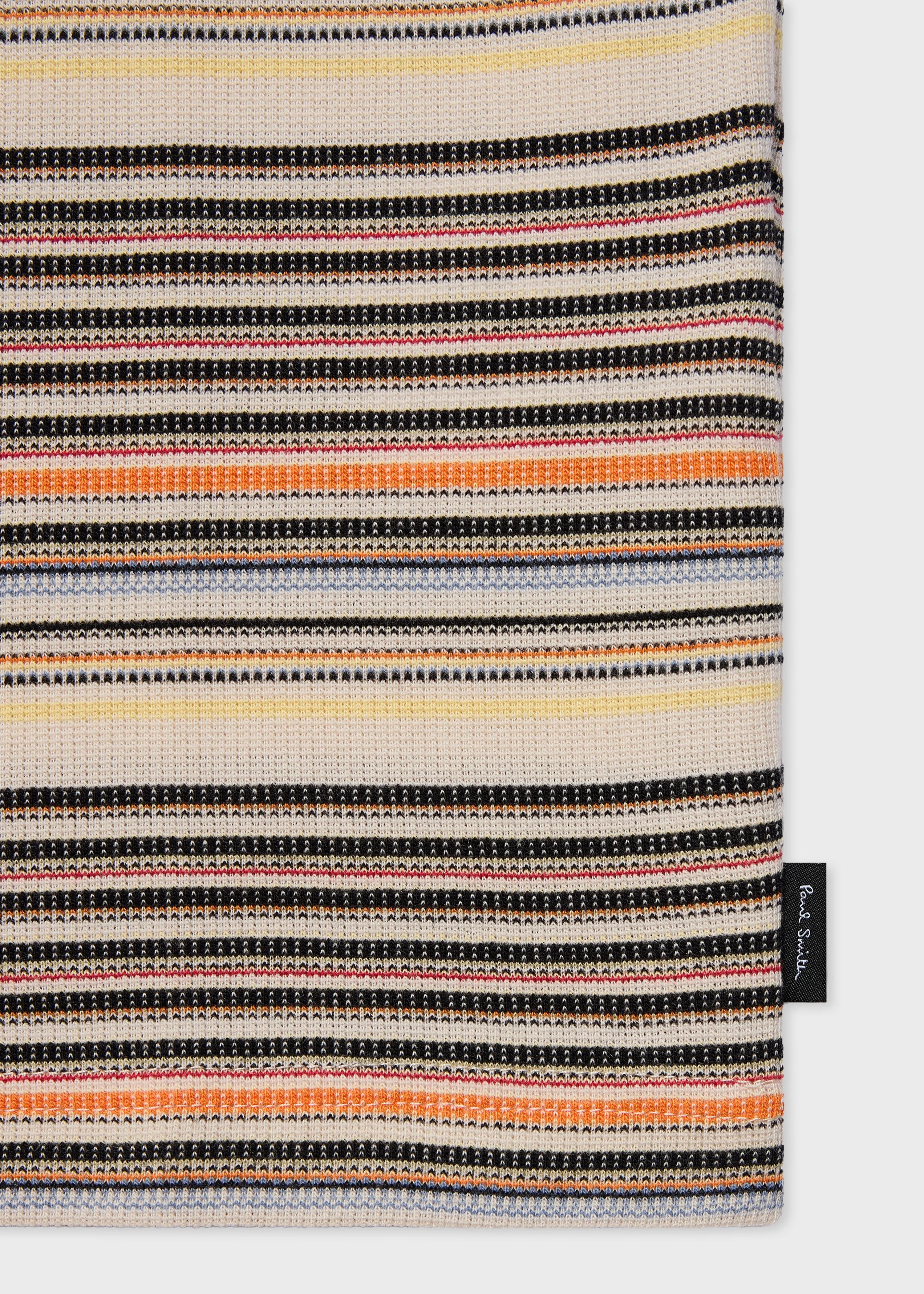 Ecru Multistripe Cotton-Blend T-Shirt - 1