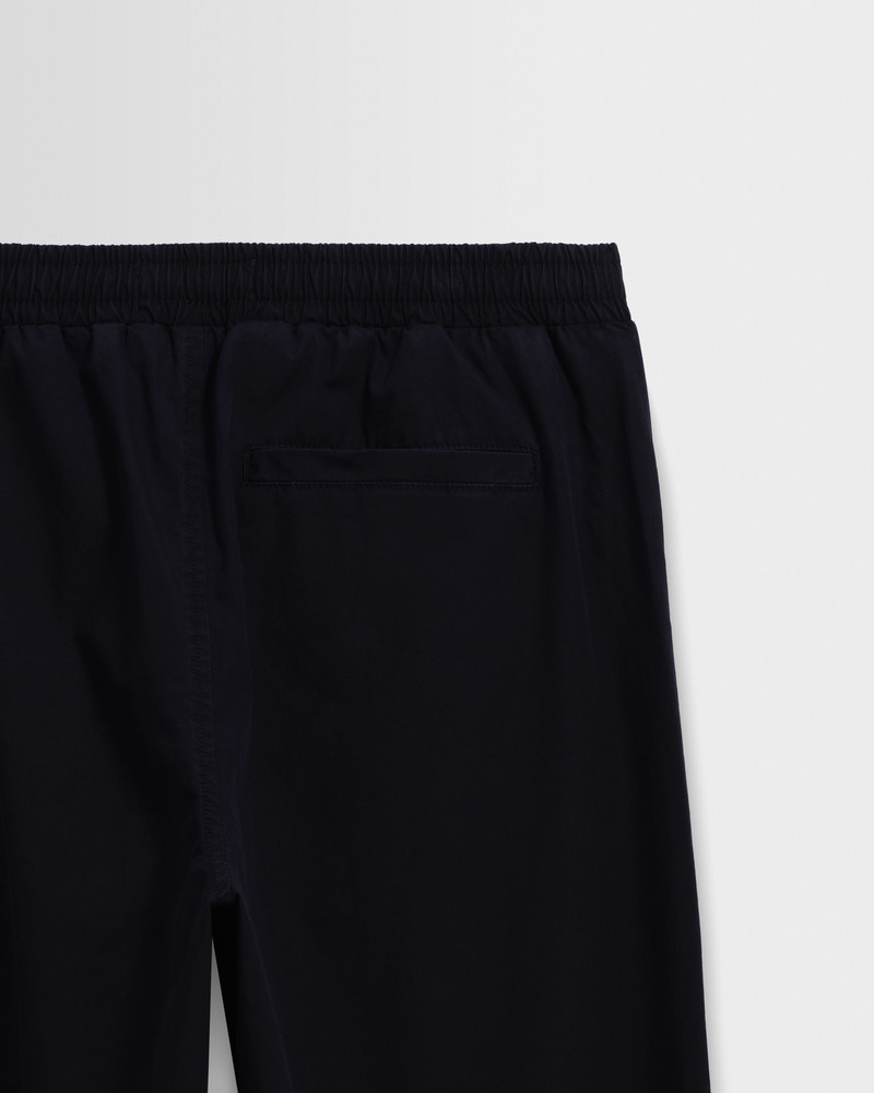 Tyne - Navy Cotton Poplin Loose Fit Trousers 9