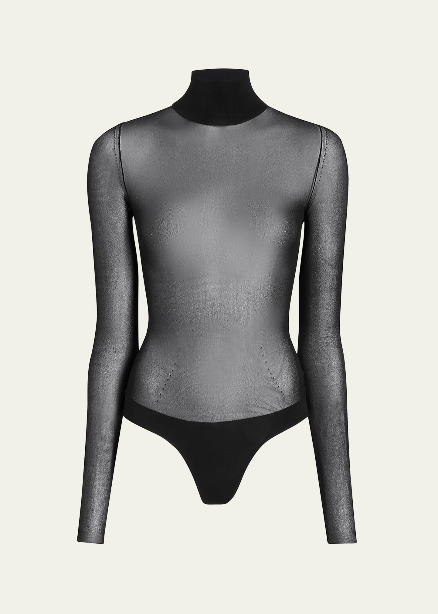 Tallin Sheer Mesh Turtleneck Bodysuit - 1