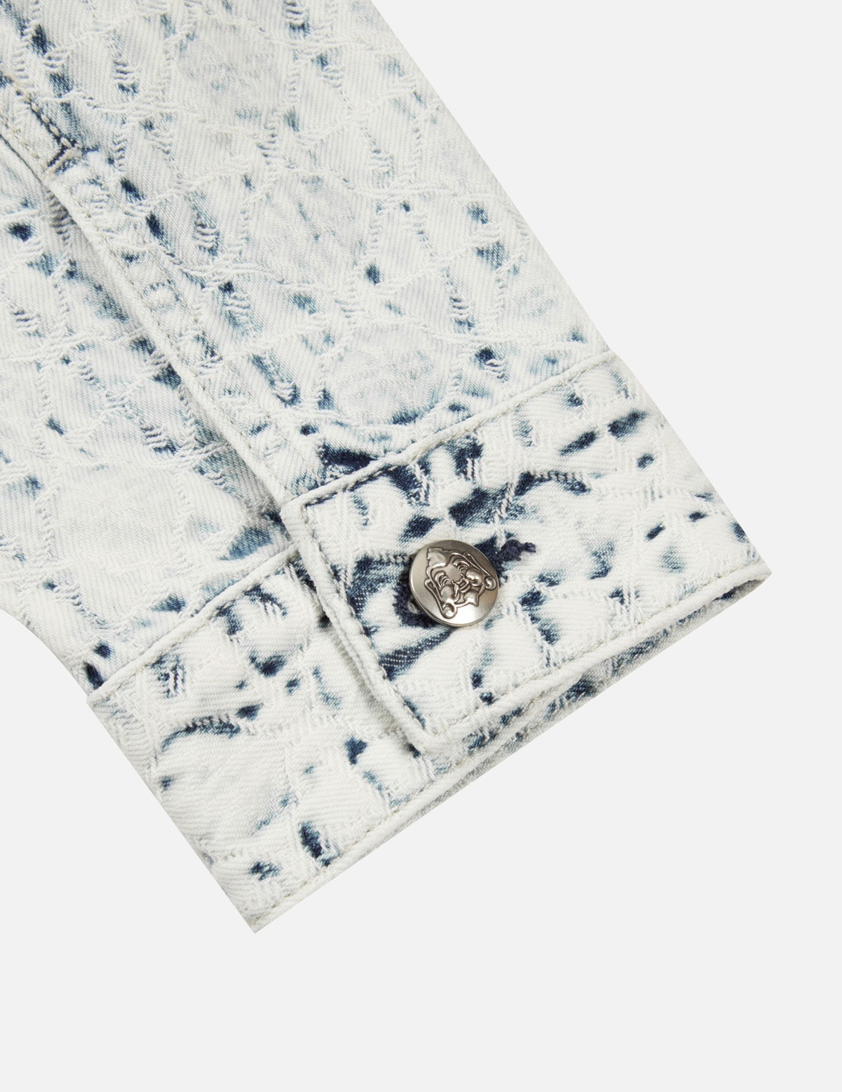 ALLOVER KAMON JACQUARD AND SEAGULL EMBROIDERY LOOSE FIT DENIM JACKET - 9