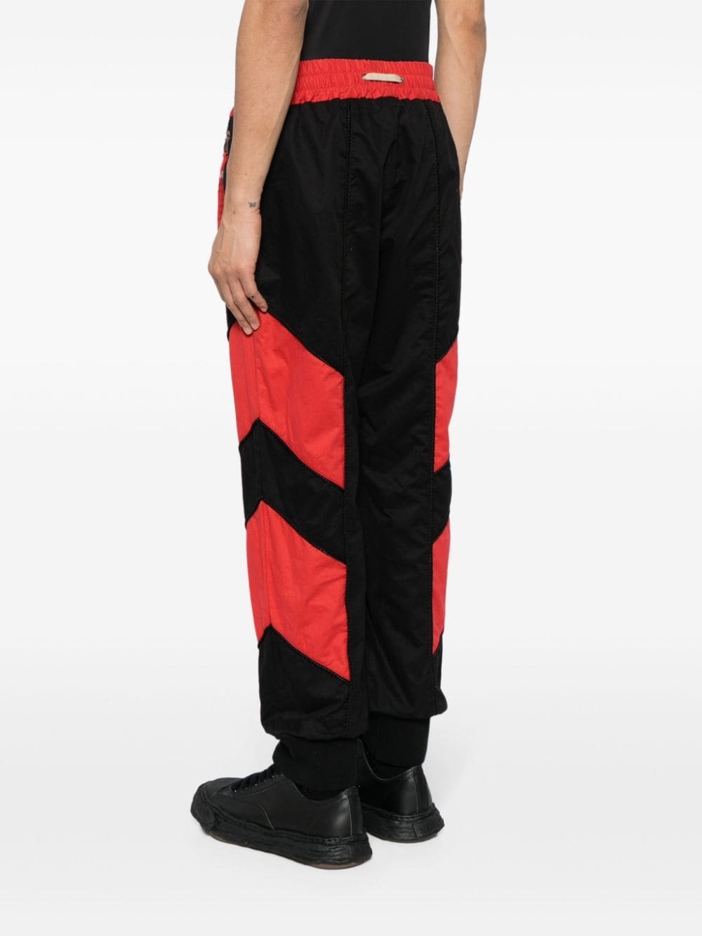 Orb-embroidery cotton track pants - 4