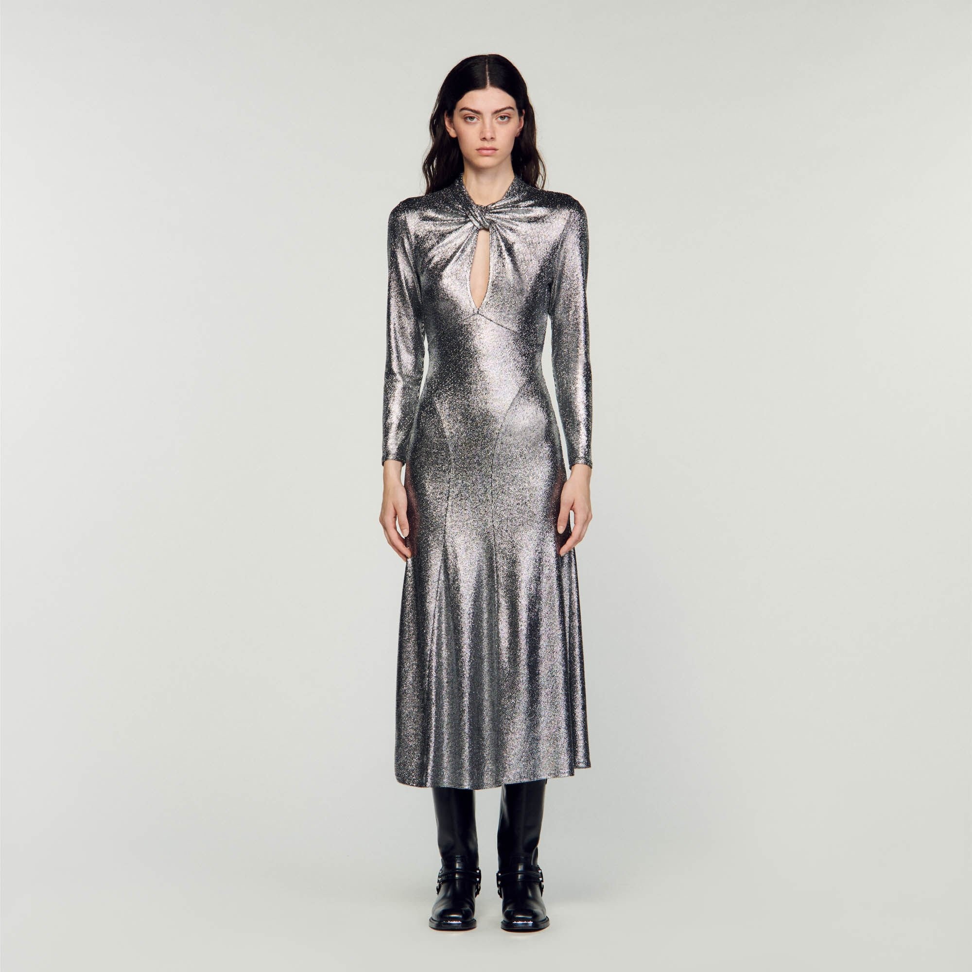 METALLIC MAXI DRESS - 3