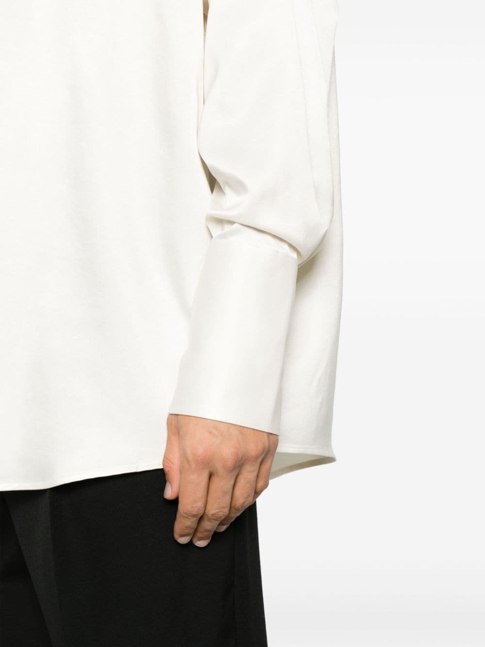 long-sleeve silk blouse - 6