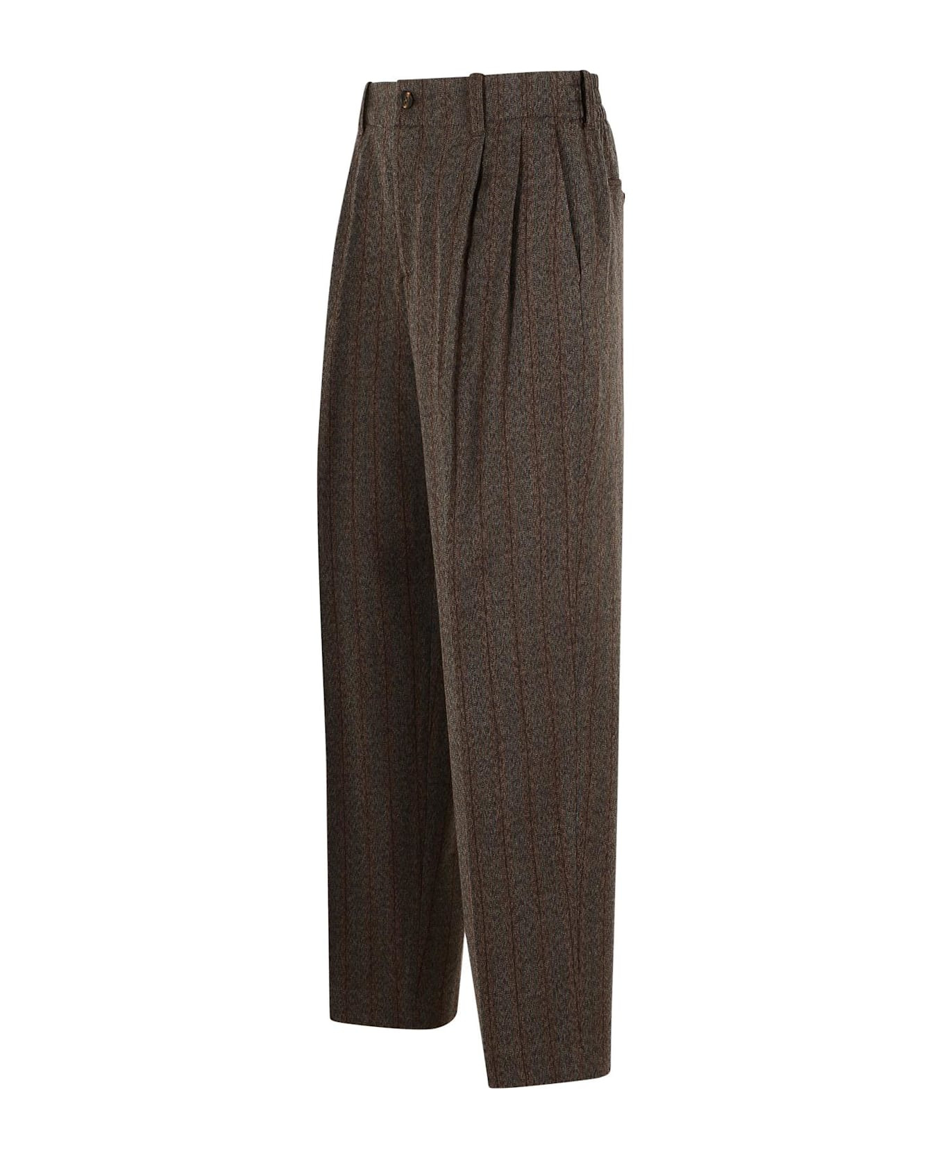 Brown Virgin Wool Trousers - 2