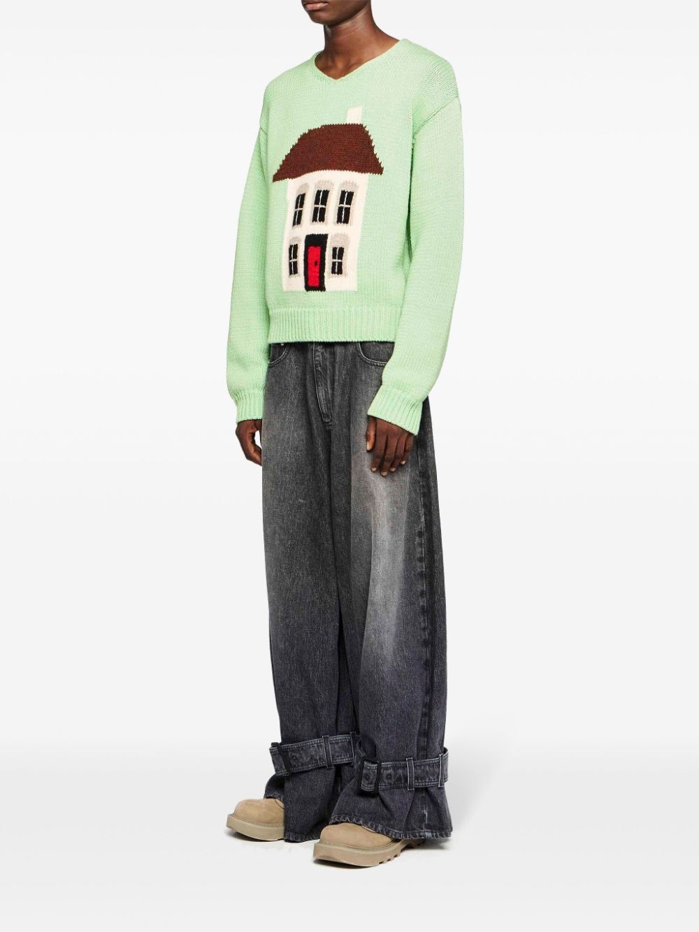 House-intarsia sweater - 2