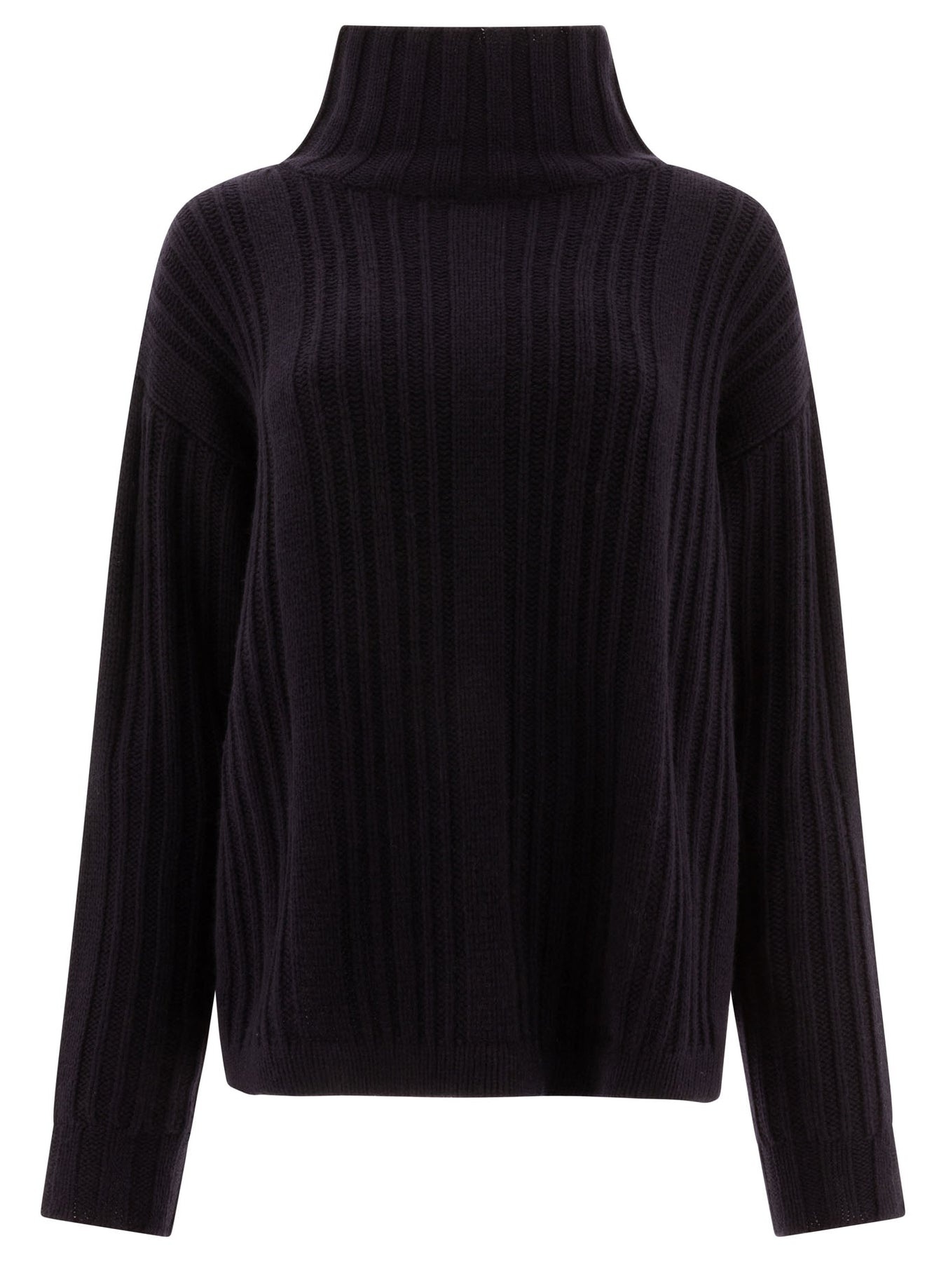 Wool And Cashmere Turtleneck Sweater Knitwear Blue - 1