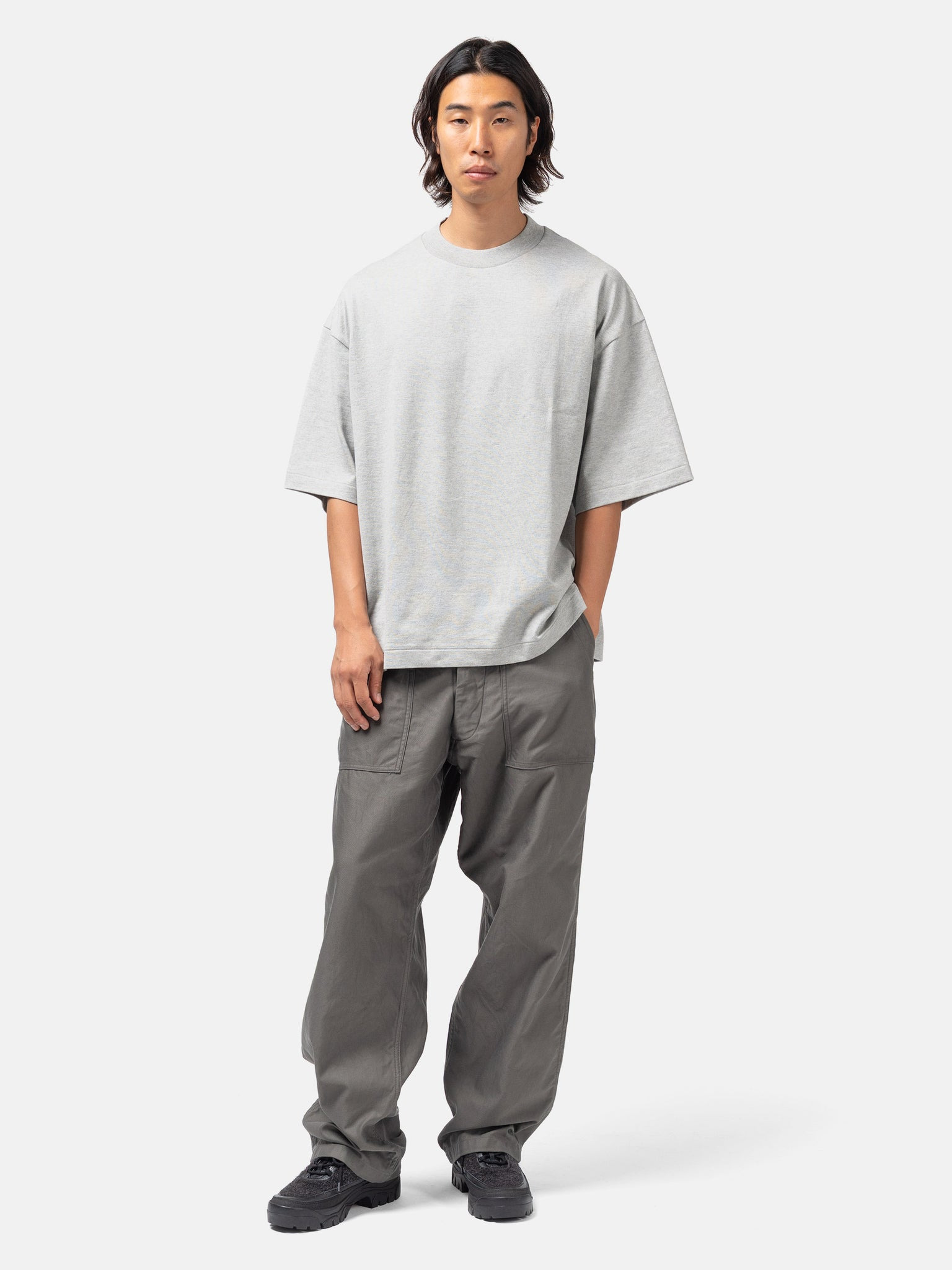Suvin Supima Tube Half Sleeve Tee Heavy Feather Grey - 2