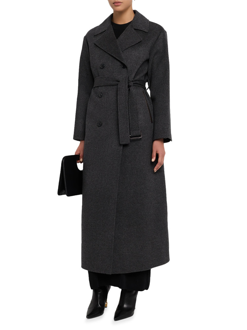 Women's Belted Wool-Cashmere Trench Coat - Gris Chine 3
