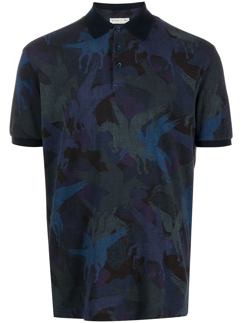 winged-horse print polo shirt - 1