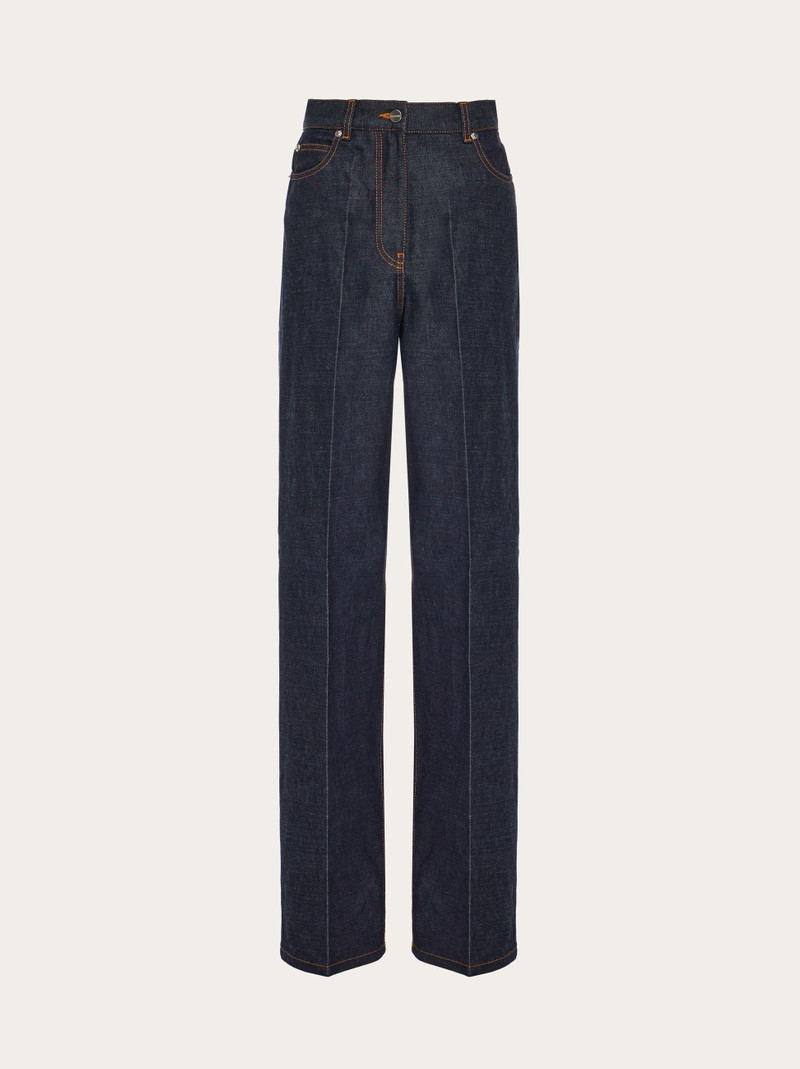 high-rise wide-leg jeans - 1